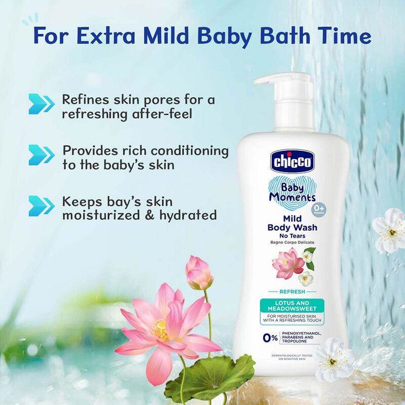 Chicco Baby Moments Mild Body Wash Refresh, New Advanced Formula With  Natural Ingredients, No Tears & Soap-Free, Mild Fo :: SMILE BABY