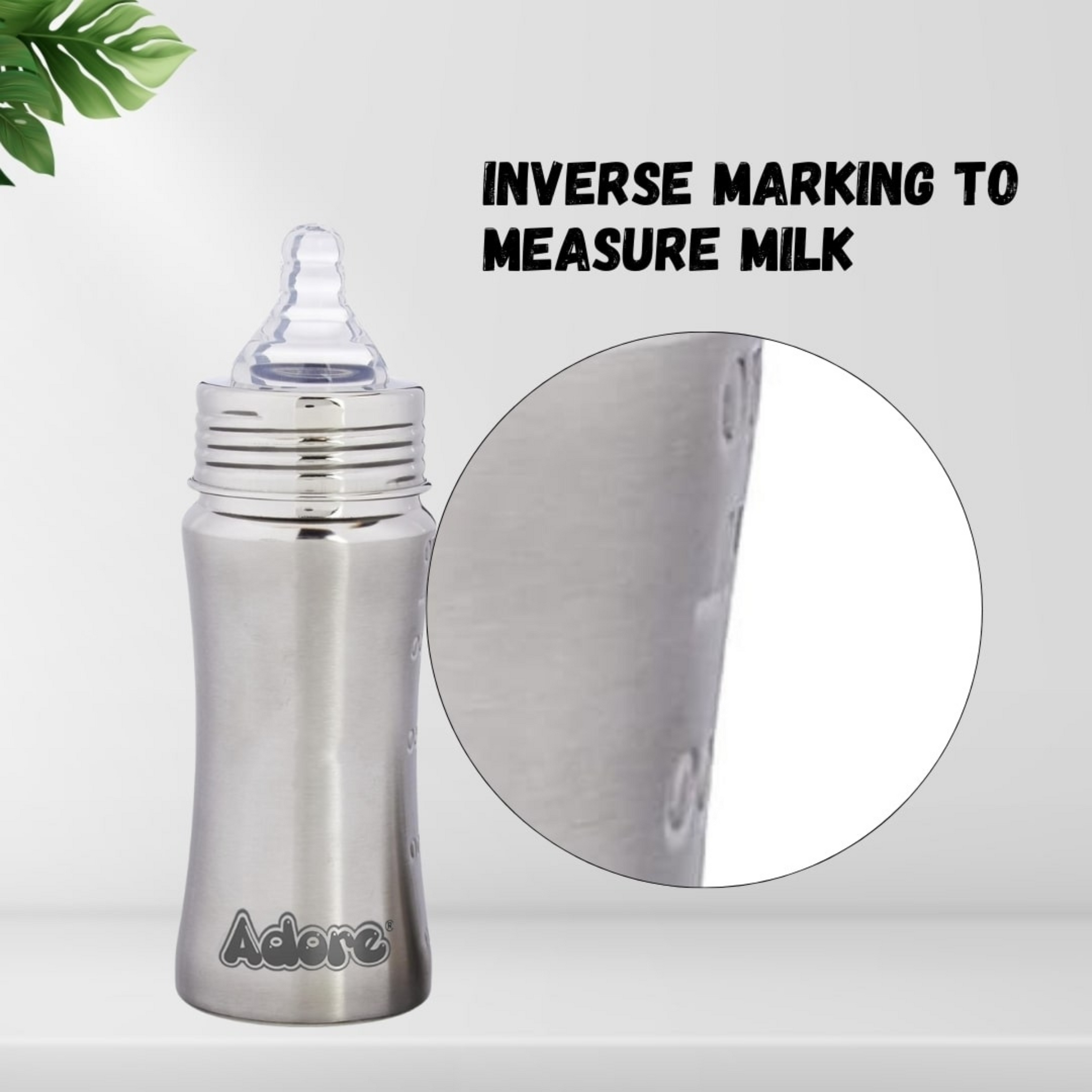 Adore Zion! Stainless Steel feeding bottlw with anti-colic teat 250ml