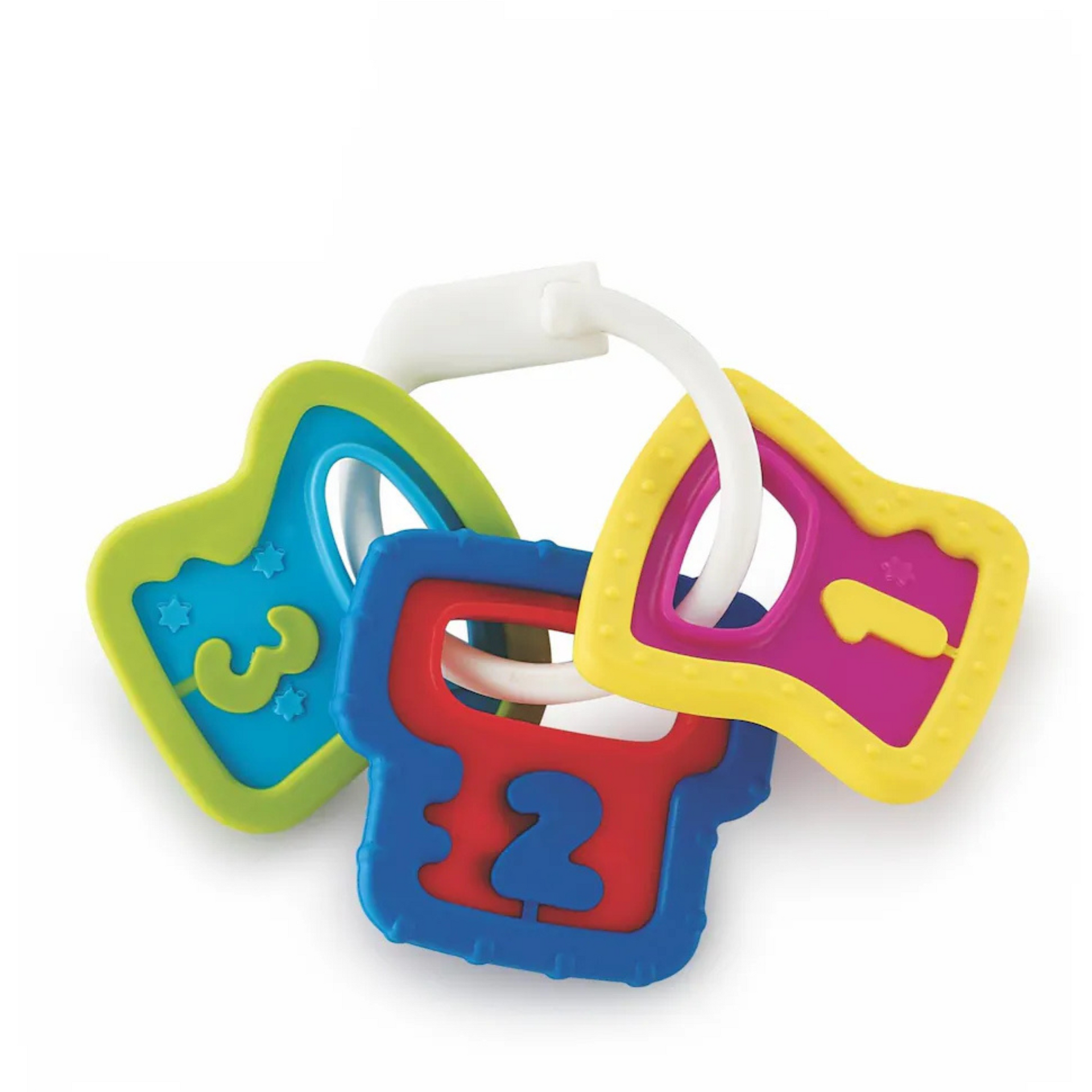 BeeBaby My First Keys, Hard & Soft Teether / Rattle. 100% BPA Free. Teether (Multicolor)