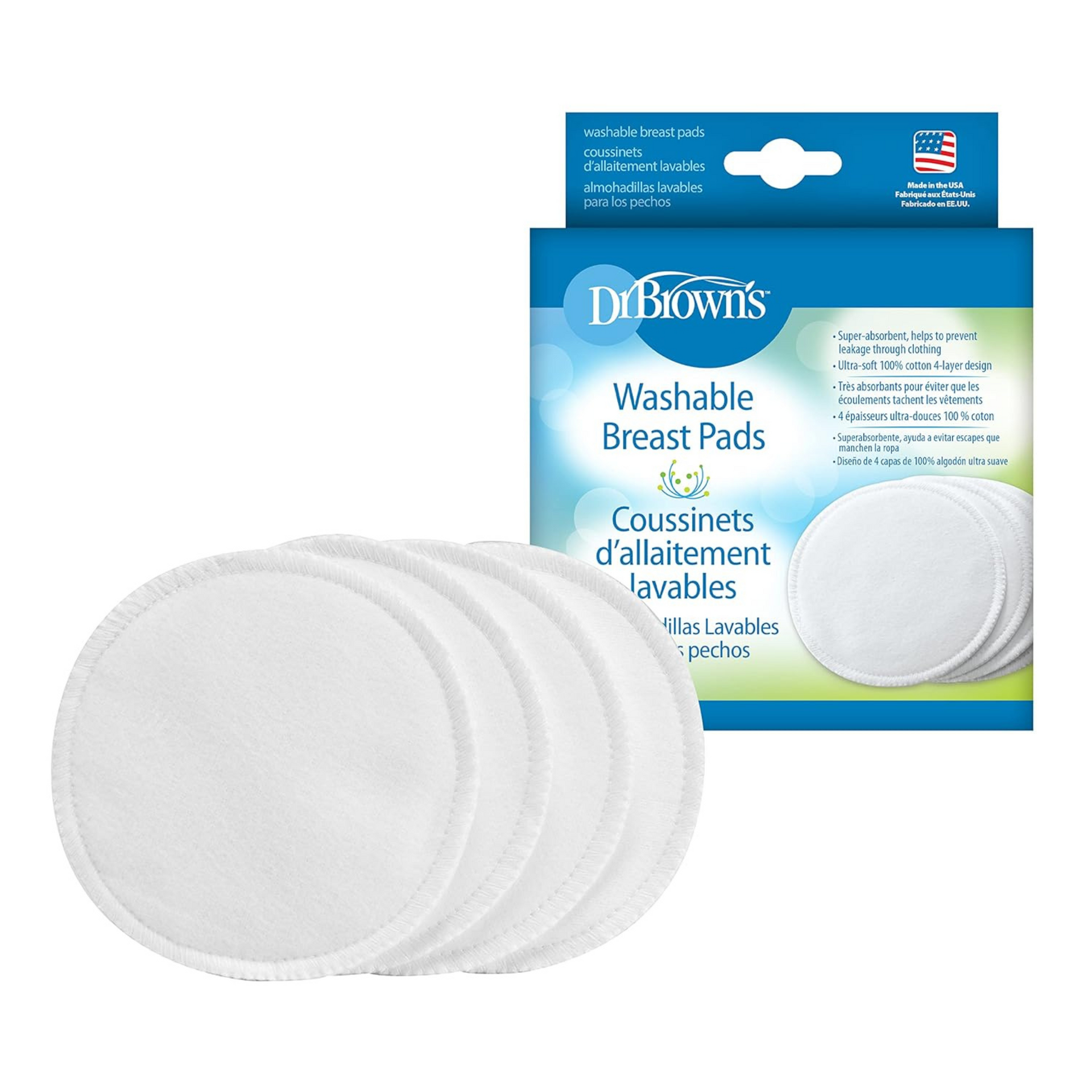 Dr. Brown's Washable Breast Pads 4 Pack