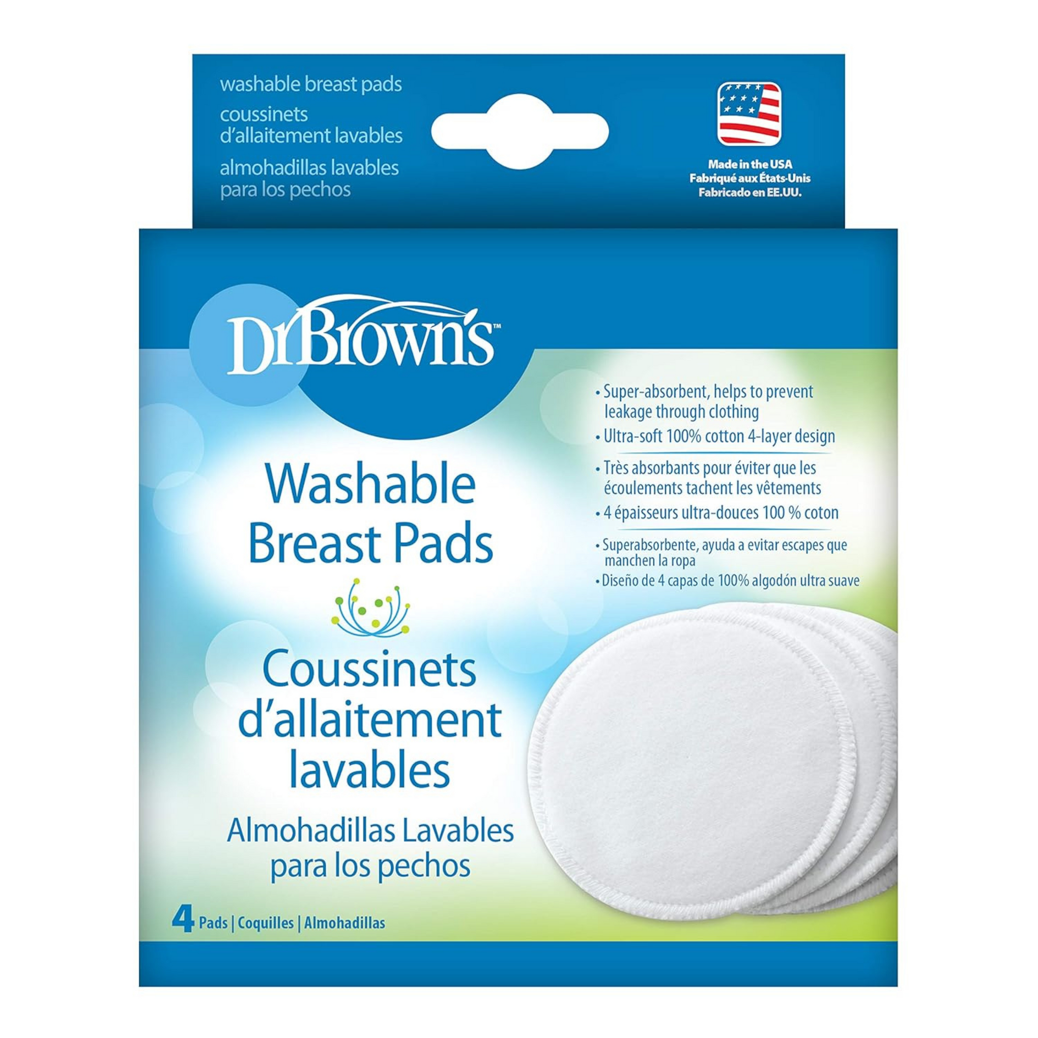 Dr. Brown's Washable Breast Pads 4 Pack