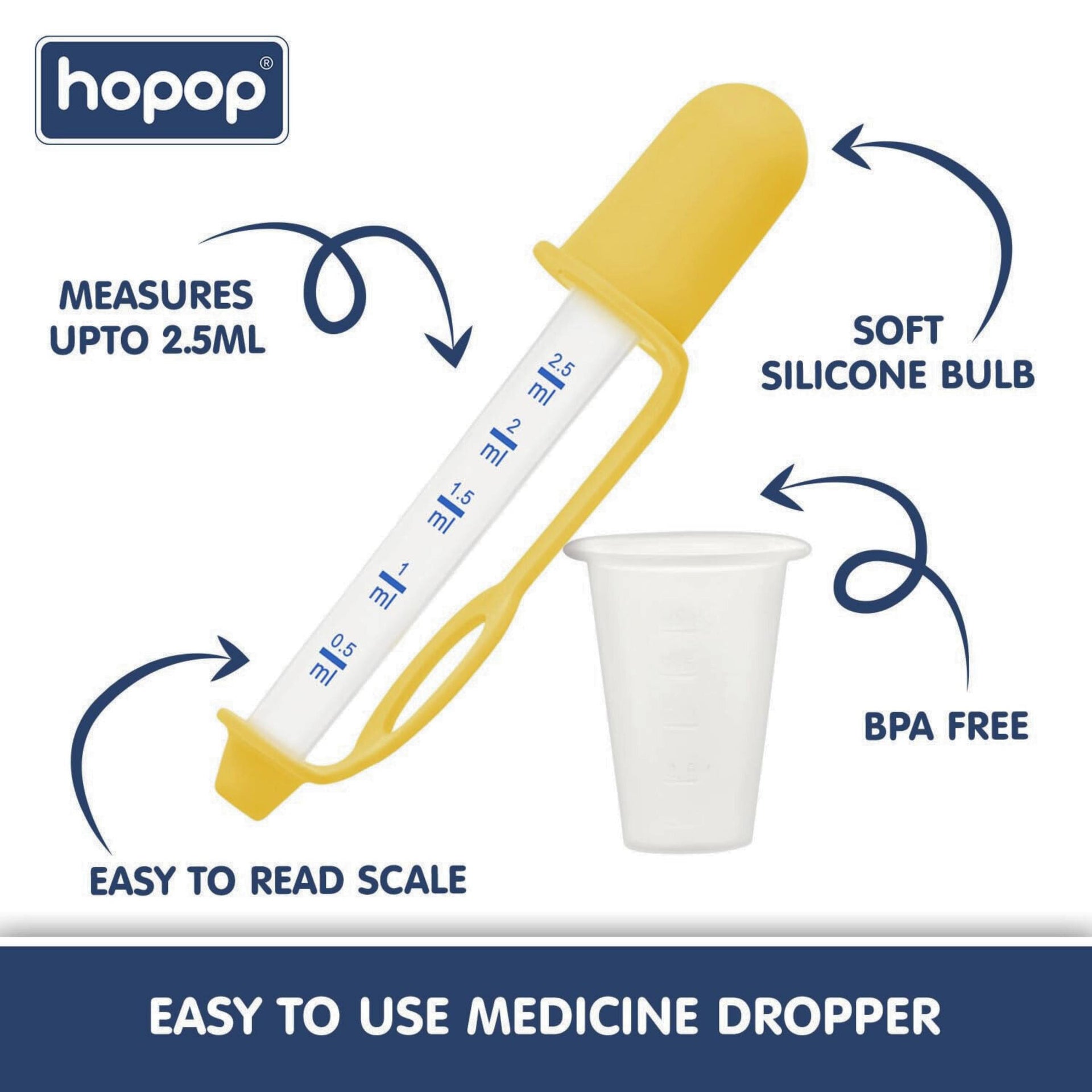 Hopop Medicine Dropper & Dispenser 2004A YELLOW