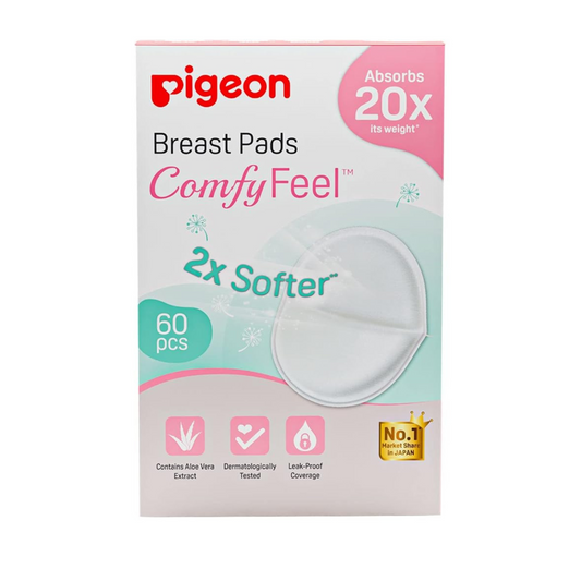 Pigeon Disposable Breast Pads,Comfy Feel,2X Softer,Gentle on Skin,Stay Dry All Day,Aloe Vera Extract,Dermatologically Test,Leak Proof Coverage,White,60 pcs