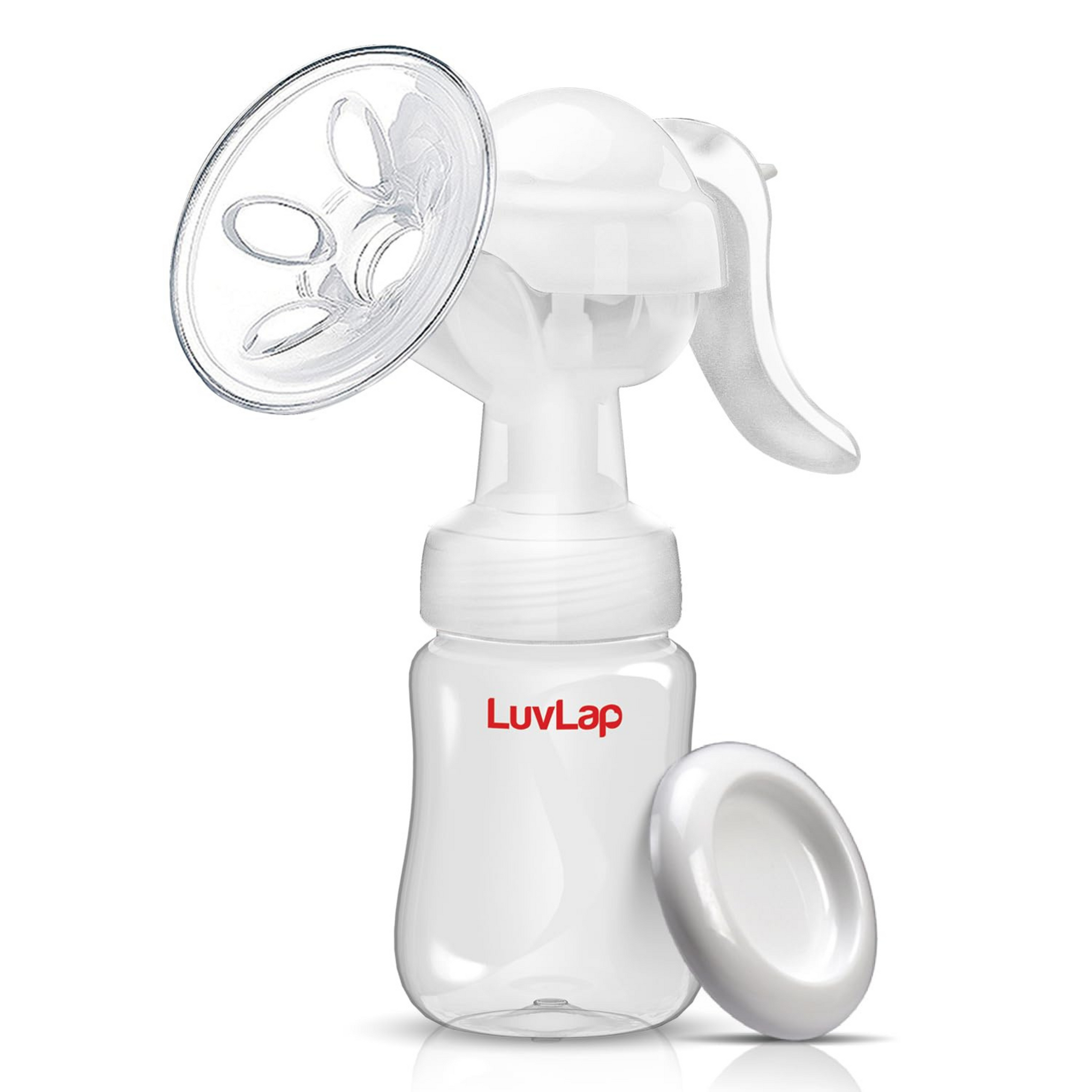 LuvLap Manual Breast Pump, 3 Level Suction Adjustment, easy massage cushion & ergonomic handle for easy & painless breast milk expression, 2pcs Breast pads free, Soft & Gentle, BPA Free