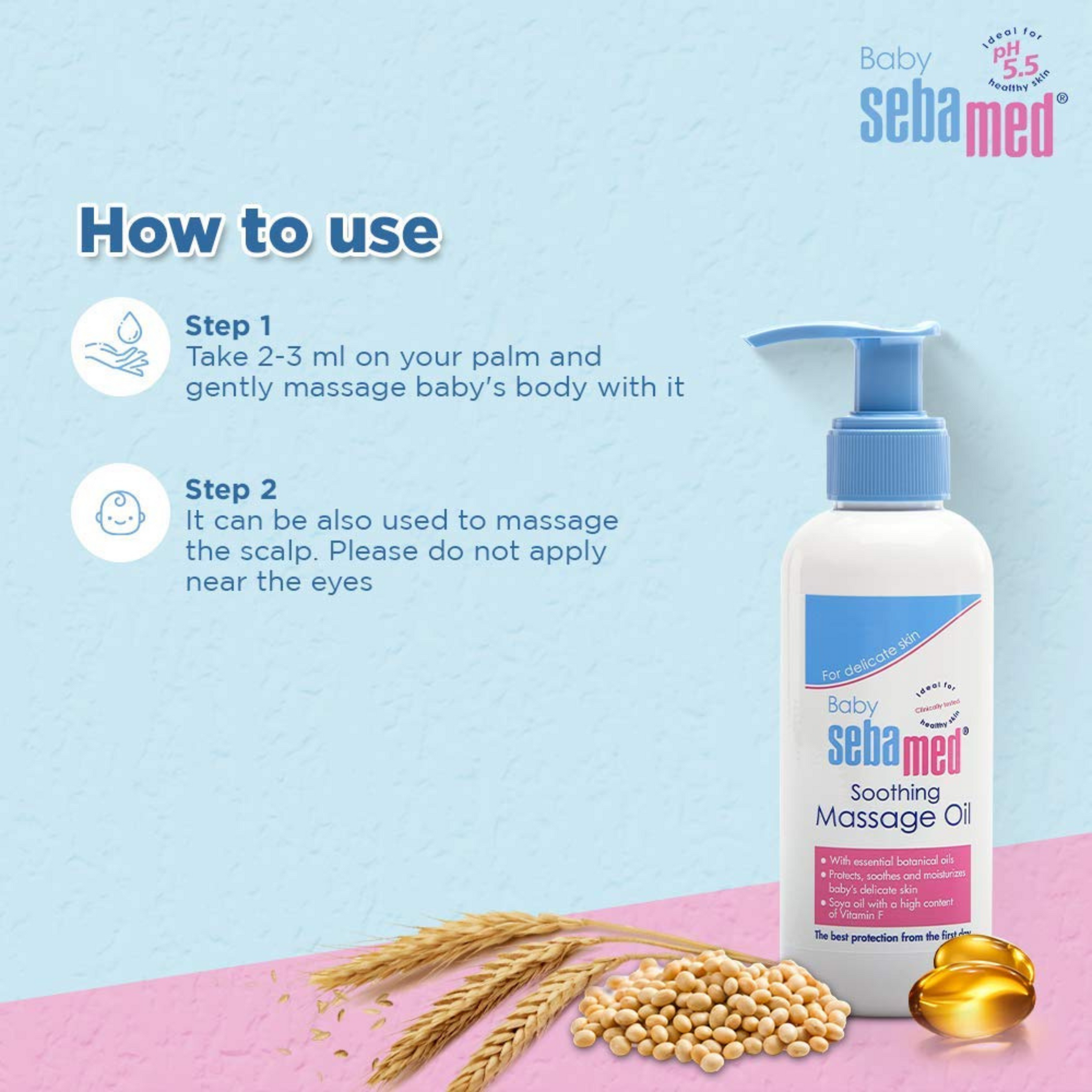 Sebamed Baby Massage Oil 150 ml| With Soya Oil|Non- greasy|Ideal for newborn |