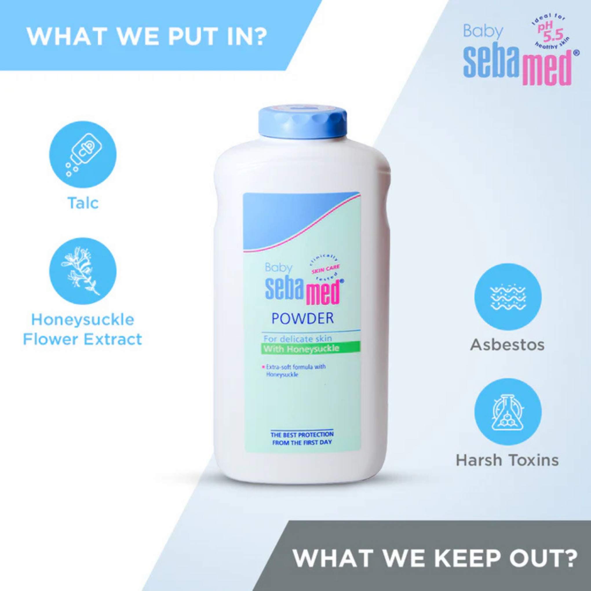 Sebamed Baby Powder with Honeysuckle 200 gm | Ideal for prickly heat | Keeps newborn’s skin fresh |