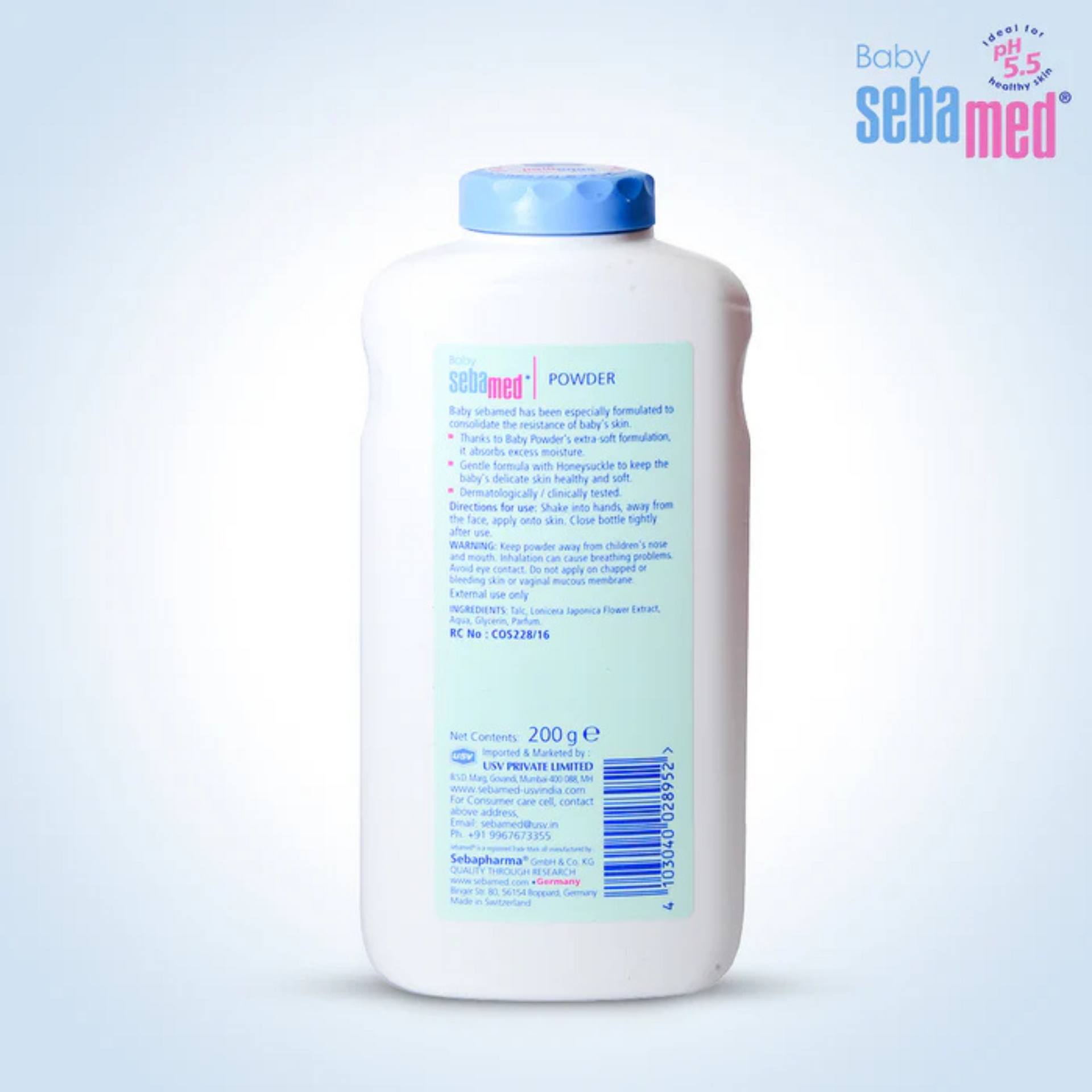 Sebamed Baby Powder with Honeysuckle 200 gm | Ideal for prickly heat | Keeps newborn’s skin fresh |