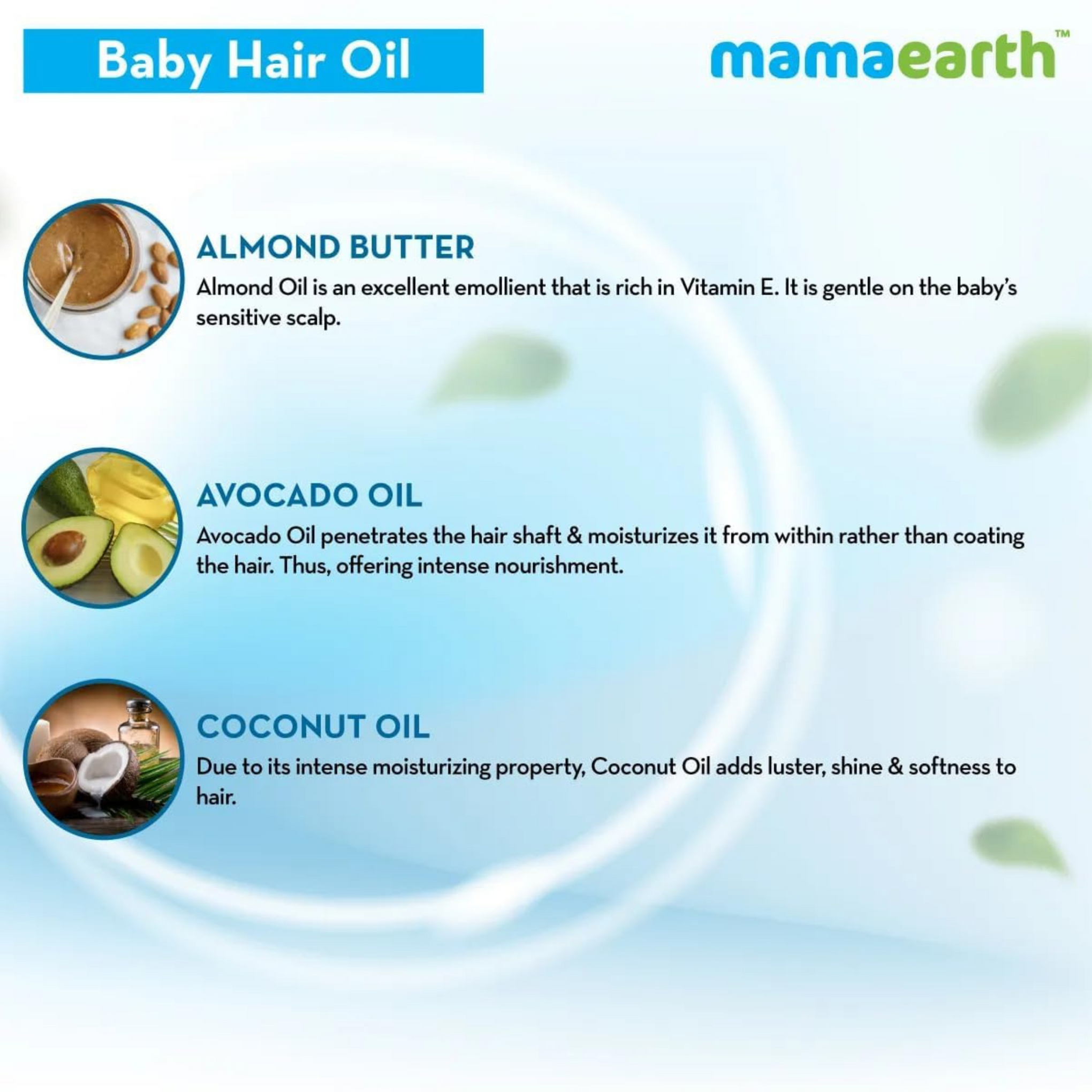 Mamaearth Nourishing Baby Hair Oil, with Almond & Avocado Oil