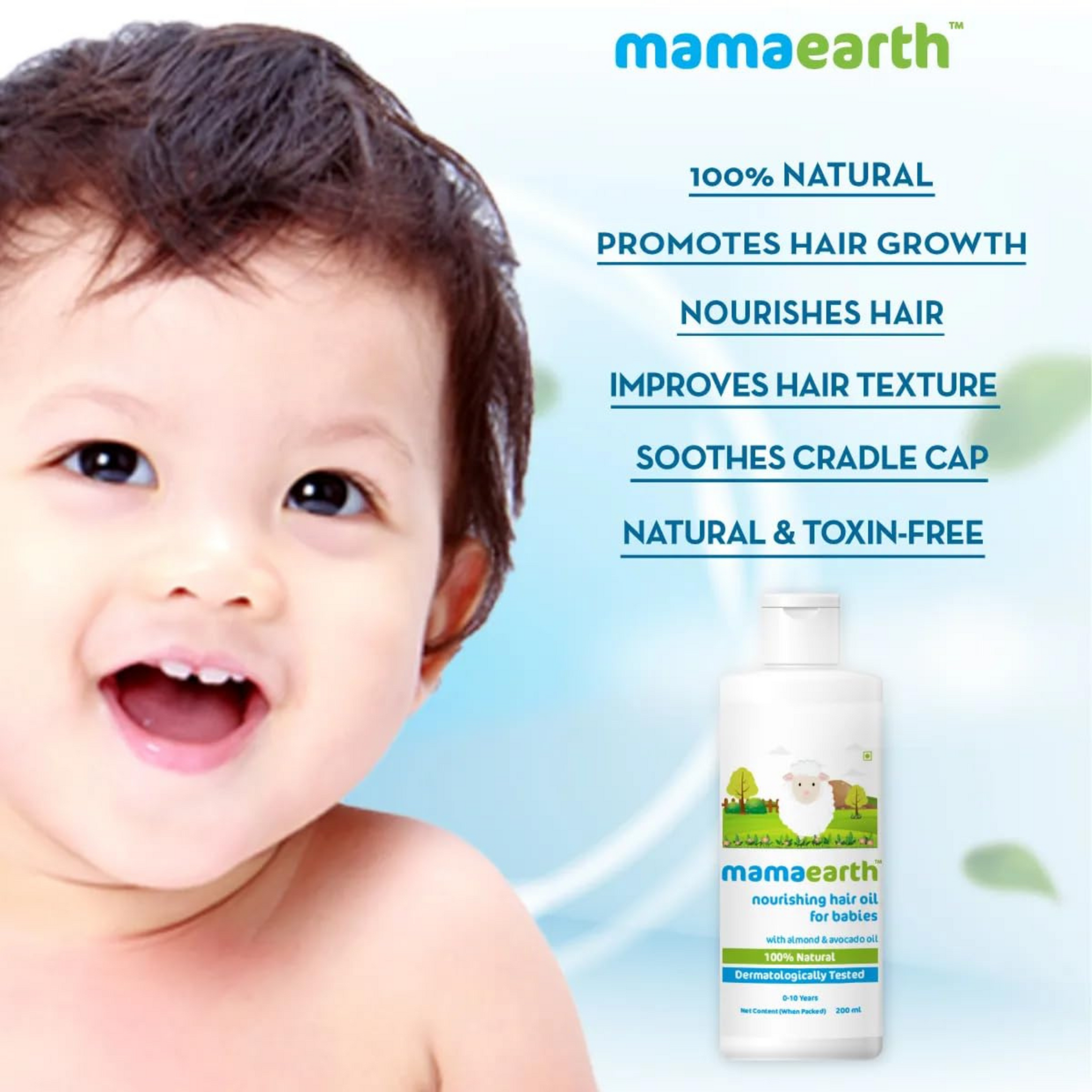 Mamaearth Nourishing Baby Hair Oil, with Almond & Avocado Oil