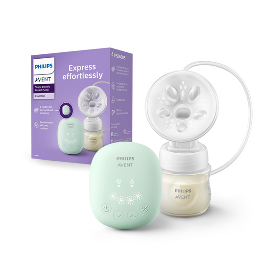 Philips Avent Portable Electric Breast Pump | No.1 Brand Recommended by Moms Worldwide | Soft adaptive Silicon Cushion | One Size Fits all | 4 + 4 Expression and Stimulation settings | Quiet Motor |Corded SCF323/11