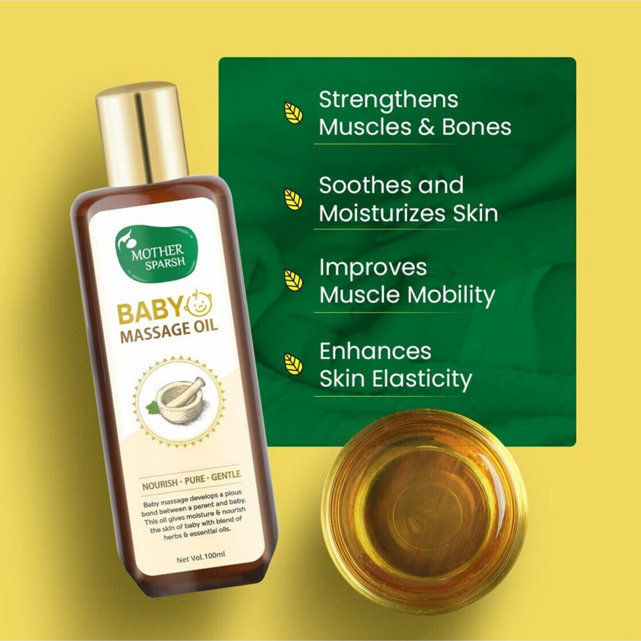 MOTHER SPARSH Natural Baby Massage Oil | 100ml