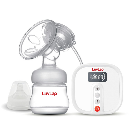 Luvlap Electric Breast Pump with 3 Phase Pumping, Rechargeable Battery, Convertible to Manual Breast Pump, 2pcs Breast pads free, Soft & Gentle, BPA Free, One year Warranty