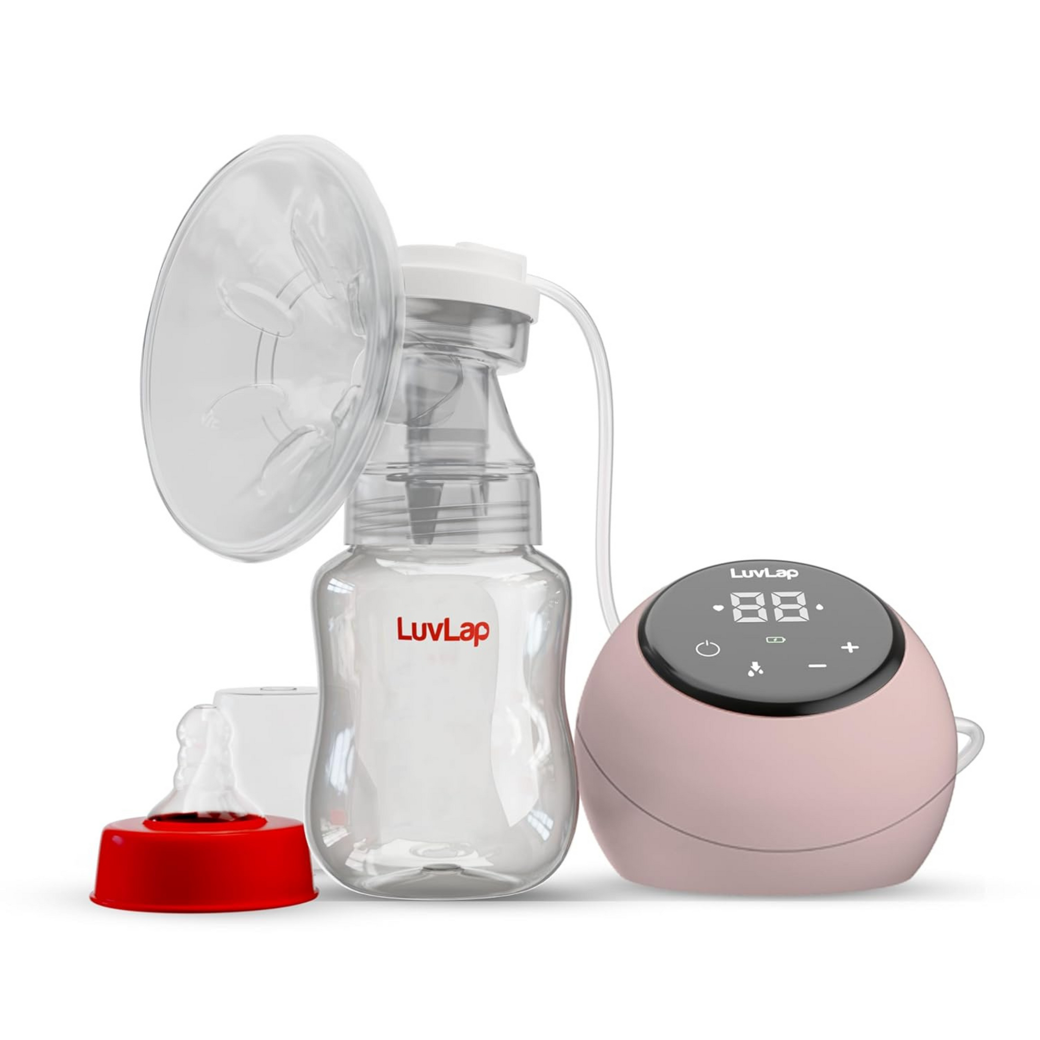 Luvlap Adore Electric Breast Pump with 2 Phase Pumping, Rechargeable Battery, 2pcs Breast pads free, Soft & Gentle, BPA Free