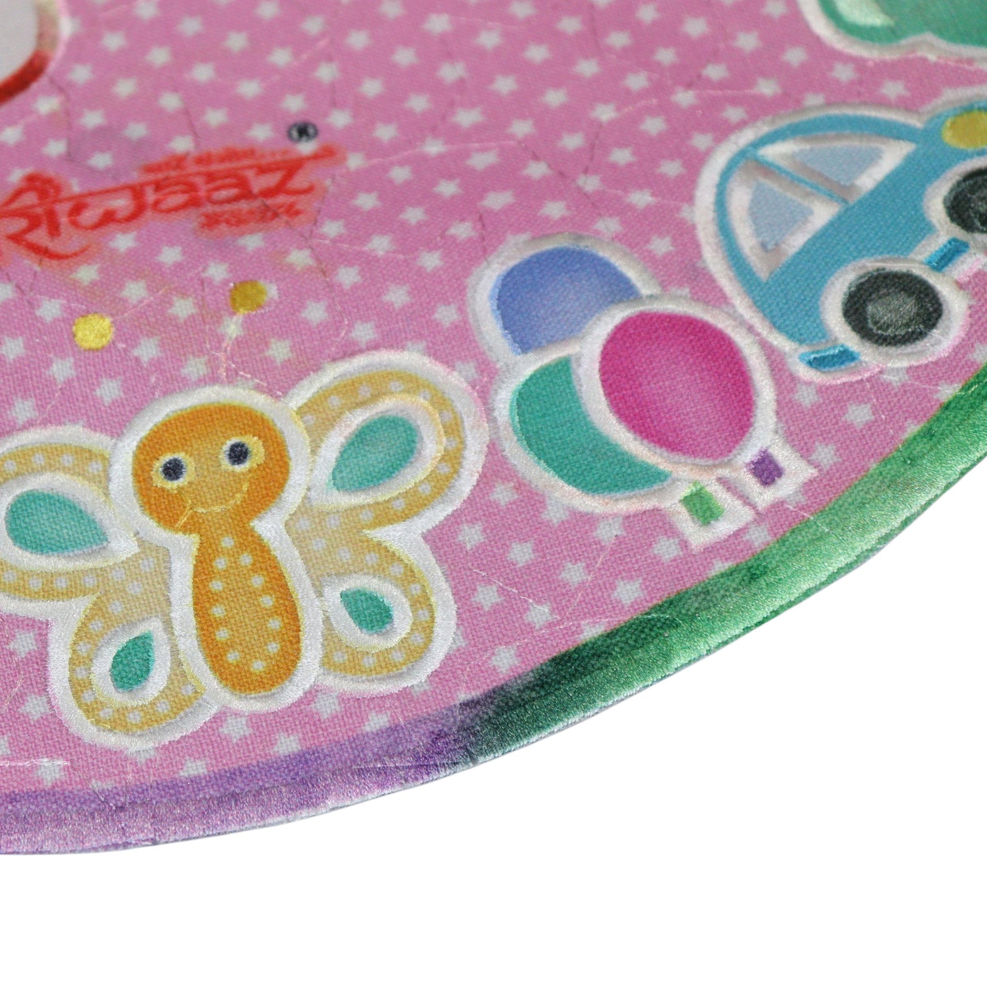 Smile Baby Born Babies Footprint Mat | Animal/Car Print Round Pink