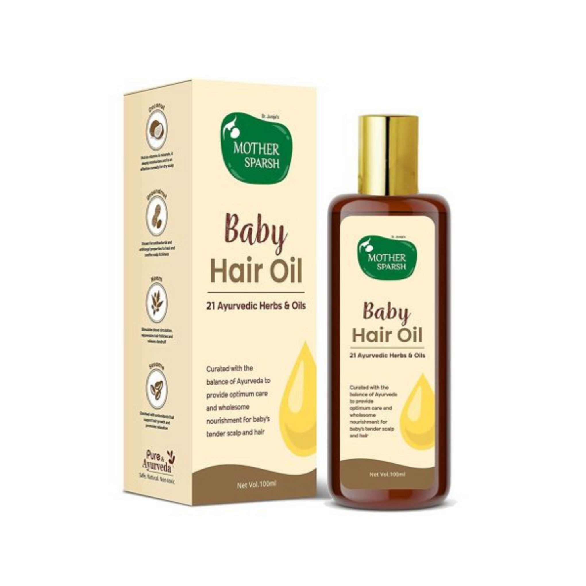 Mother Sparsh Ayurvedic Baby Hair Oil 100ml