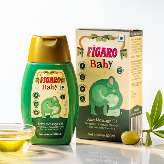 Figaro Baby Massage Oil With Goodness Of Natural Olive Oil Enriched With Vitamin E, Dermatologically Tested,