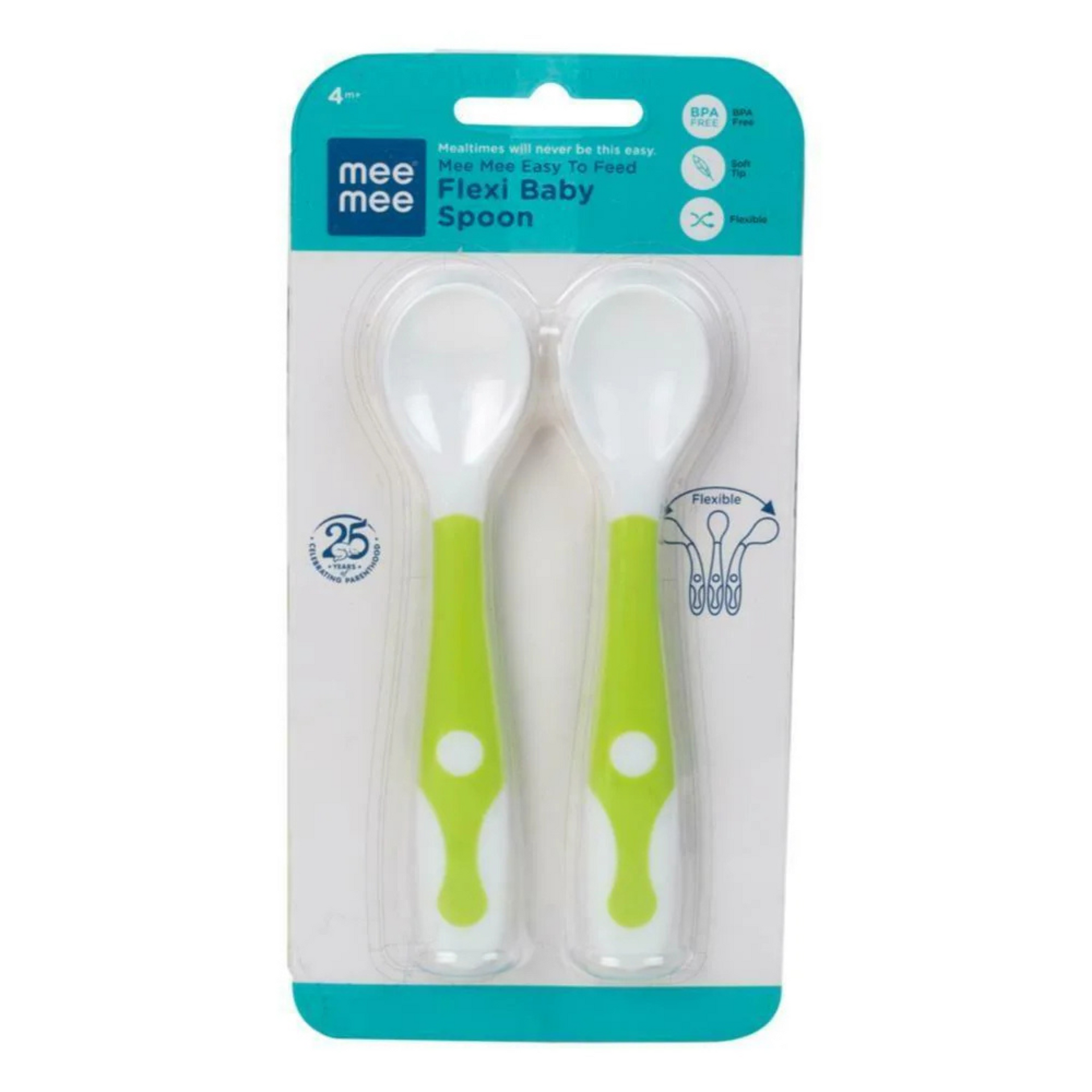 Mee Mee Green Easy To Feed Flexi Baby Spoon