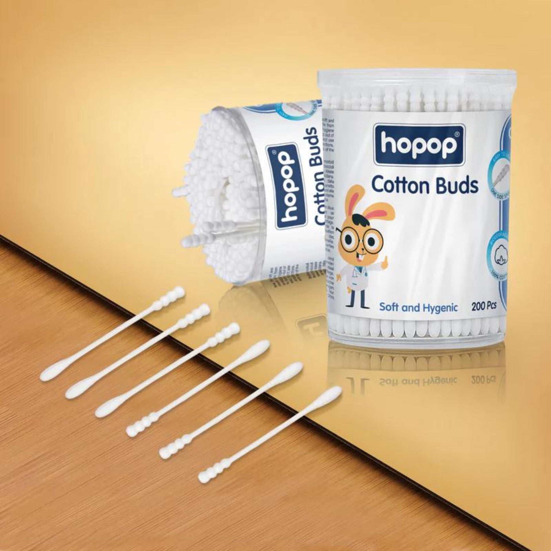 Hopop Cotton Buds | Baby Spiral Thin Paper Stem Ear Cotton Buds 1002B / 200 Stem/Pack