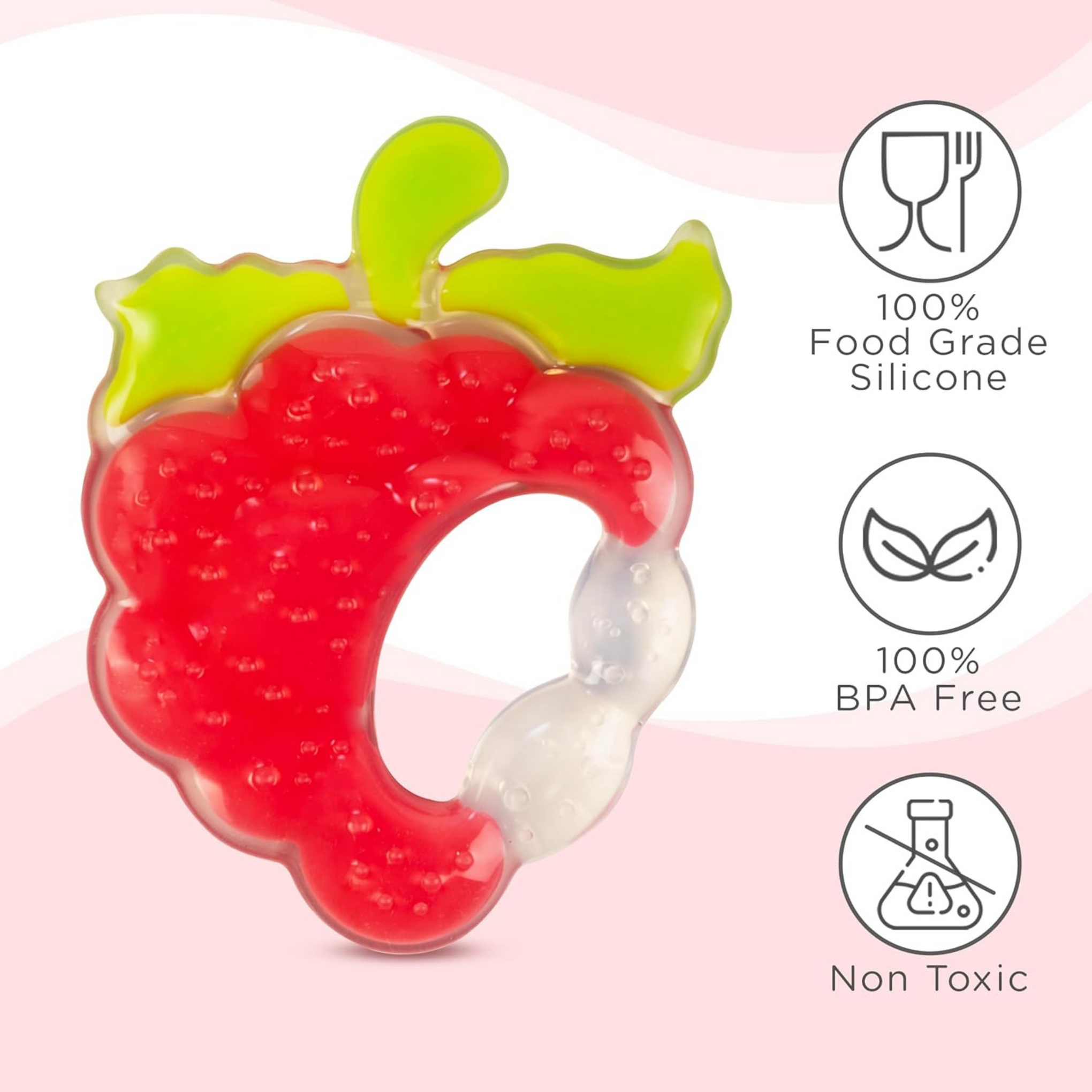 Mee Mee Multi-Textured Soft Silicone Teether, PinkGreen