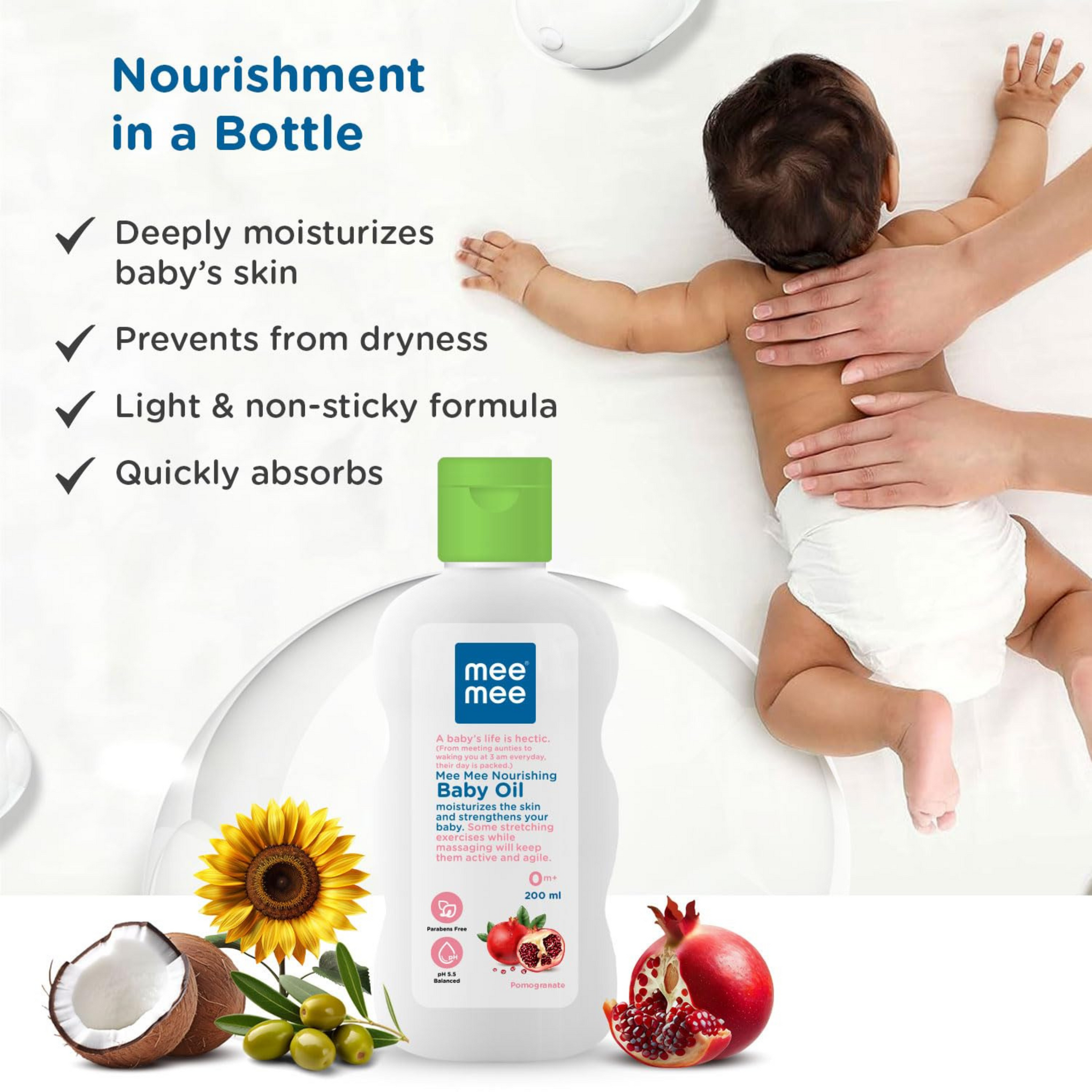 Mee Mee Baby Oil with Fruit Extracts/Moisturising Baby Lotion with Fruit Extracts | Baby Oil