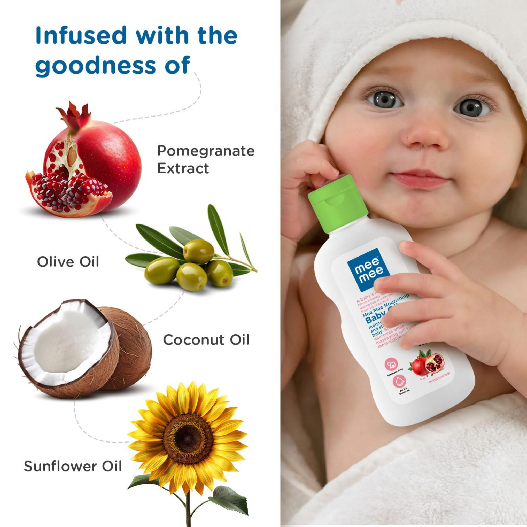 Mee Mee Baby Oil with Fruit Extracts/Moisturising Baby Lotion with Fruit Extracts | Baby Oil