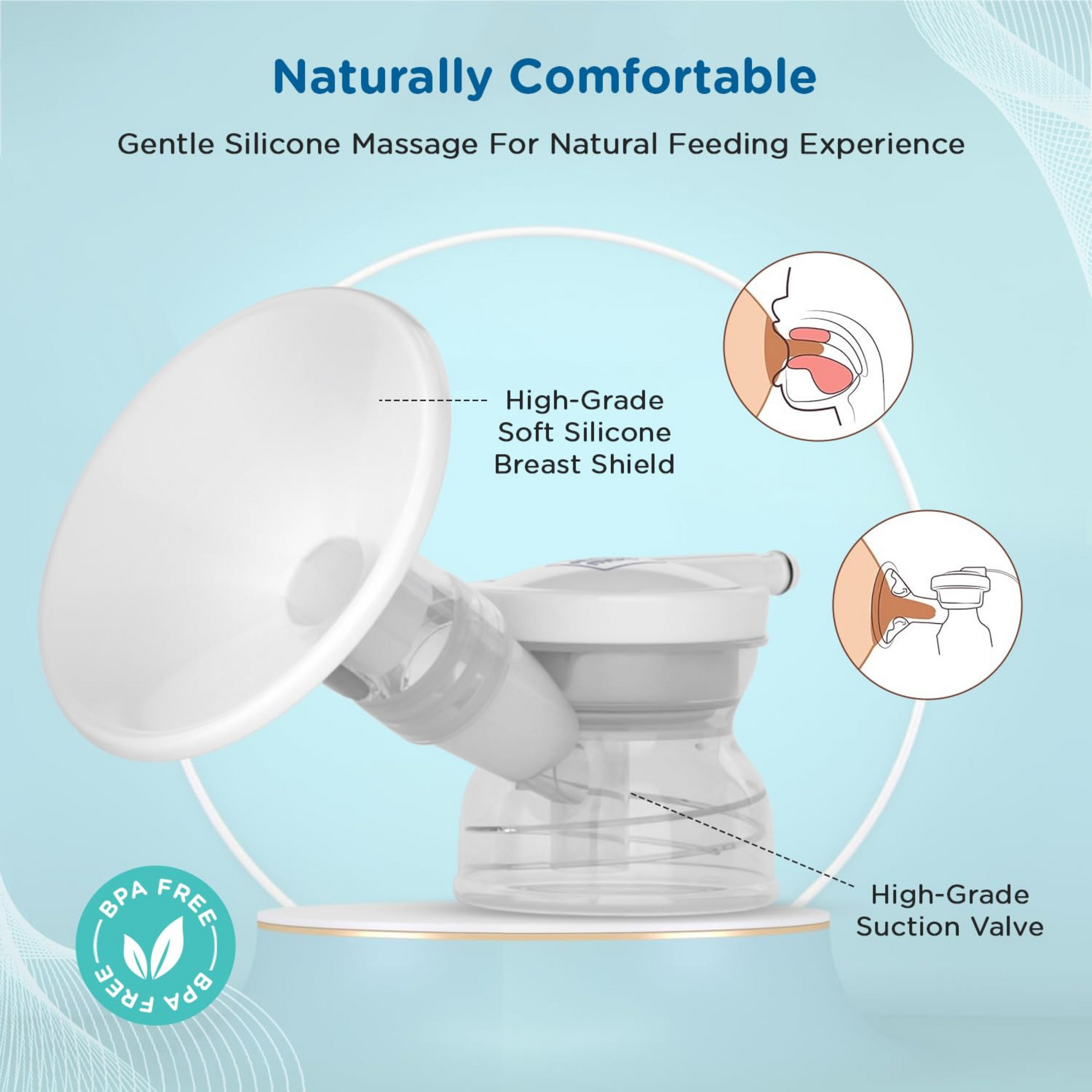 Mee Mee Advanced Digital Electric Breast Pump with 3 Modes Massage, Suction & Let-Down For Nursing & Breast feeding Mothers, USB Cable, Soft Silicon Breast Shield (White)