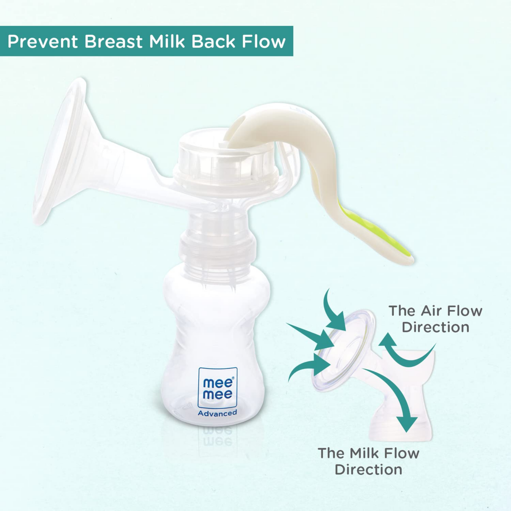 Mee Mee Manual Breast Pump 150 ML | Breast pump for feeding mothers | BPA-Free, Soft Silicone Shield | Portable & Easy to Clean with Overflow Preventer Silica Gel Cup