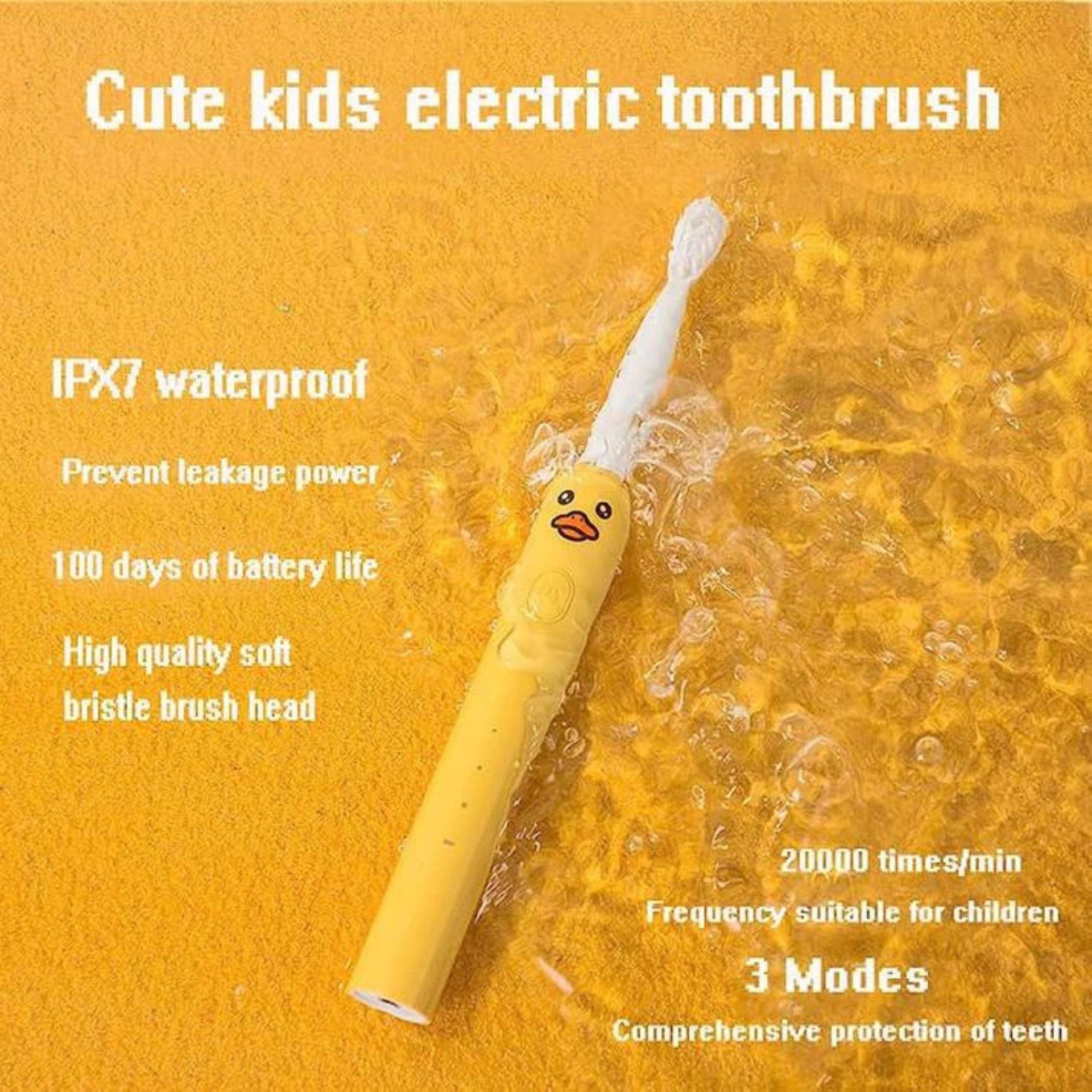 Smile Baby™ Toothbrush For Kids(3+ Years)With 1 Handle,4 Brush Heads|Power Tooth Brush|Low Noise,Rotary Electric Toothbrush (Crocodial Green)