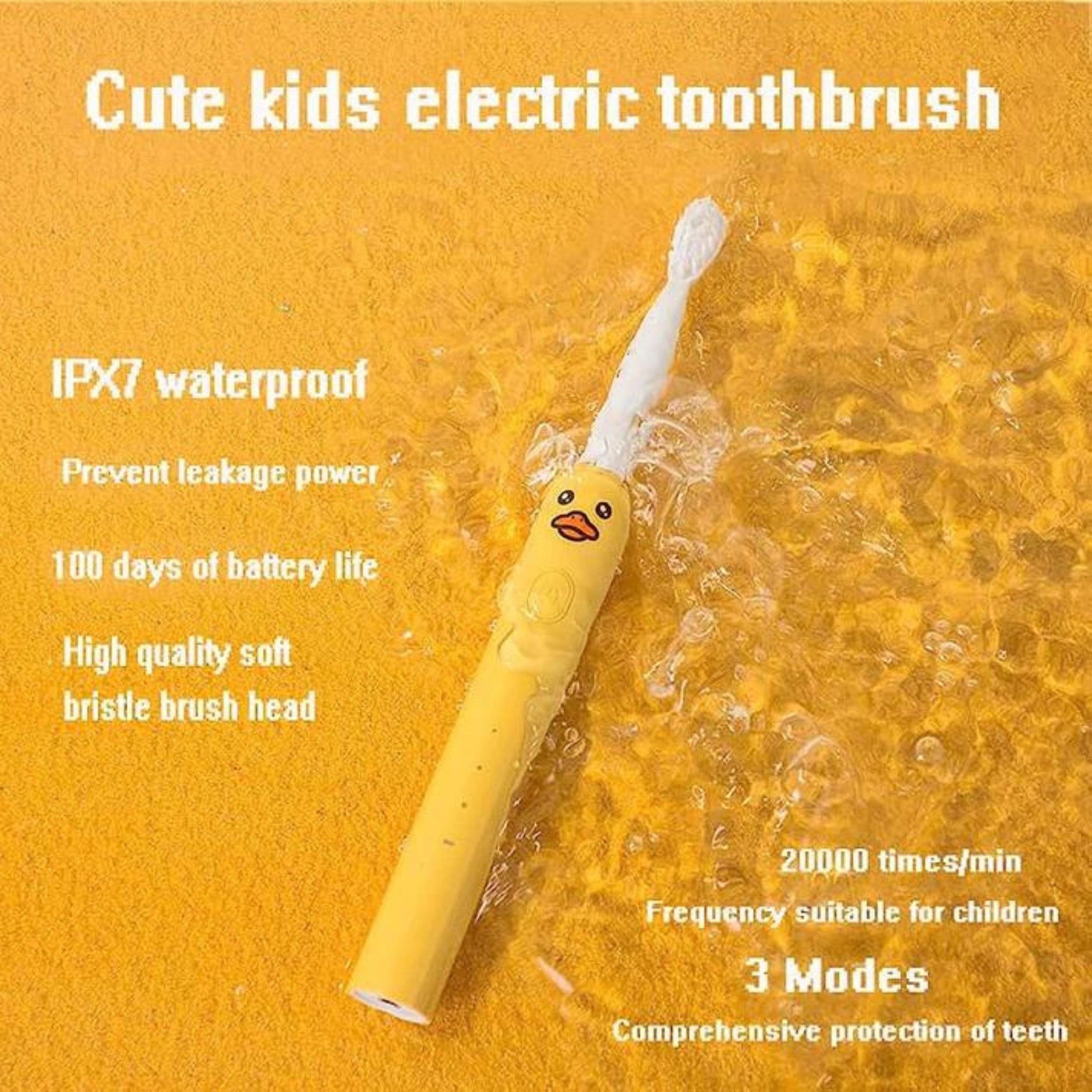 Smile Baby™ Toothbrush For Kids(3+ Years)With 1 Handle,4 Brush Heads|Power Tooth Brush|Low Noise,Rotary Electric Toothbrush (Crocodial Green)