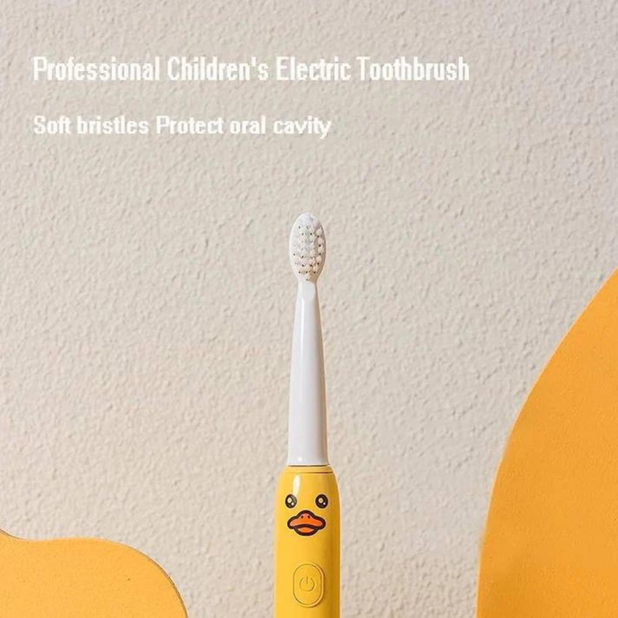 Smile Baby™ Toothbrush For Kids (3+ Years) With 1 Handle, 4 Brush Heads|Power Tooth Brush|Low Noise, Rotary Electric Toothbrush (Duck Yellow), 1 Piece