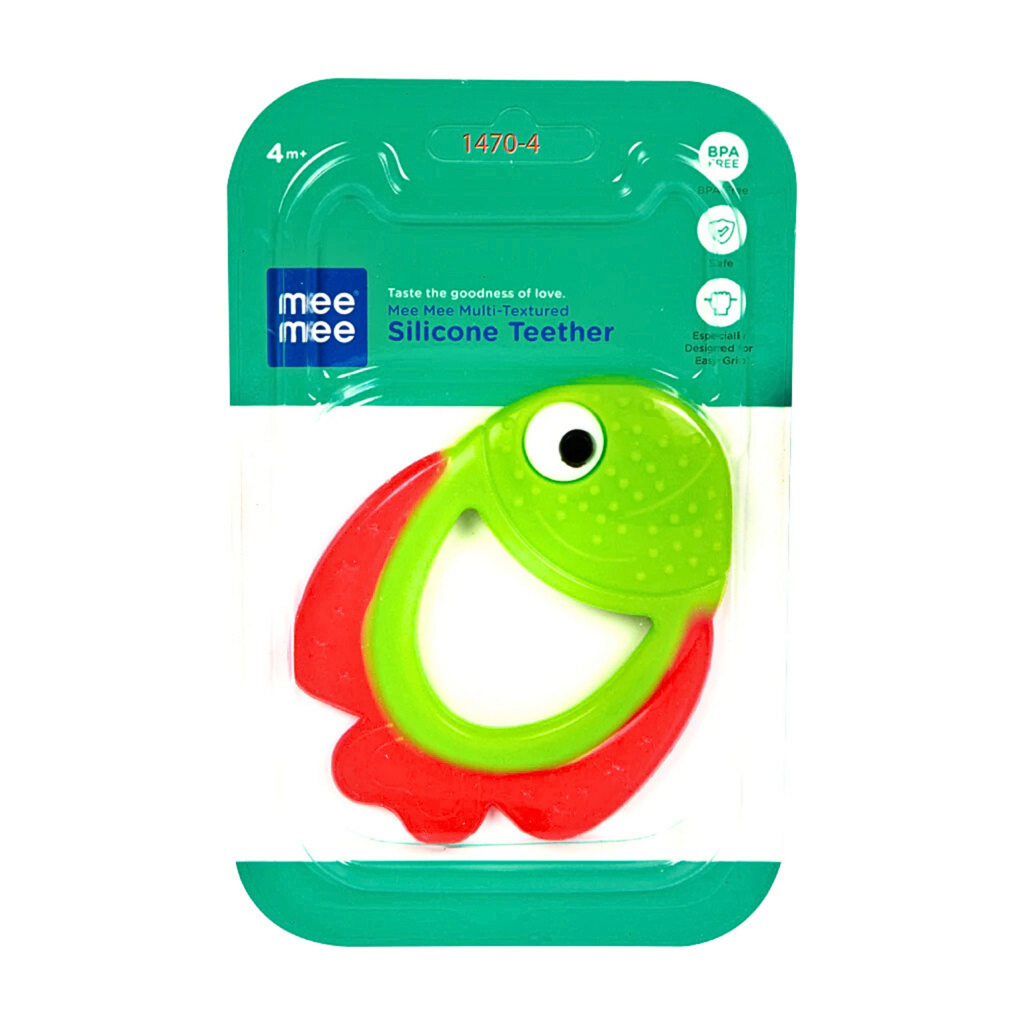 MeeMee Multi-Textured Silicone Teether Teether  (Green, Red)