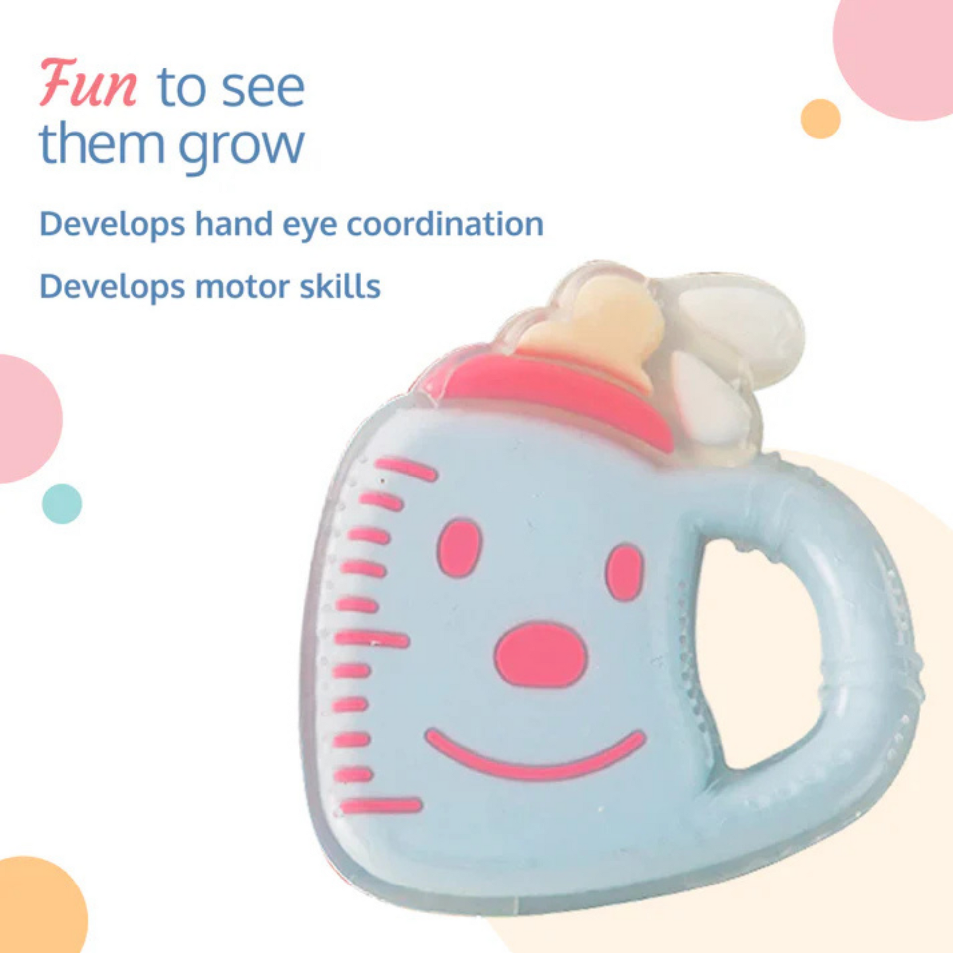 Silicone Teether, Milk Time Design, 3m+, BPA Free (Multicolour)