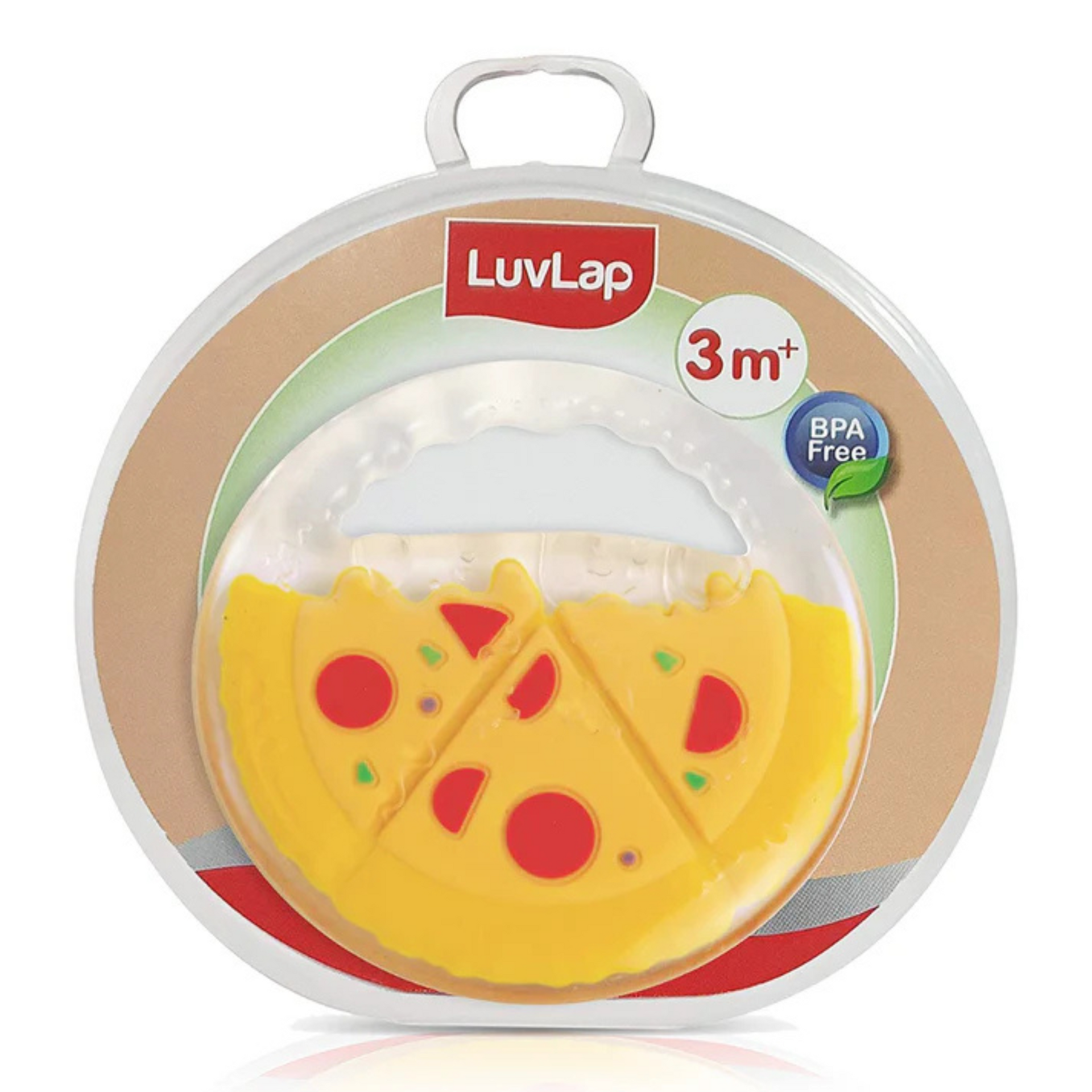 Luvlap Silicone Teether, Pizza Pie Design, 3m+, BPA Free (Yellow & Red)