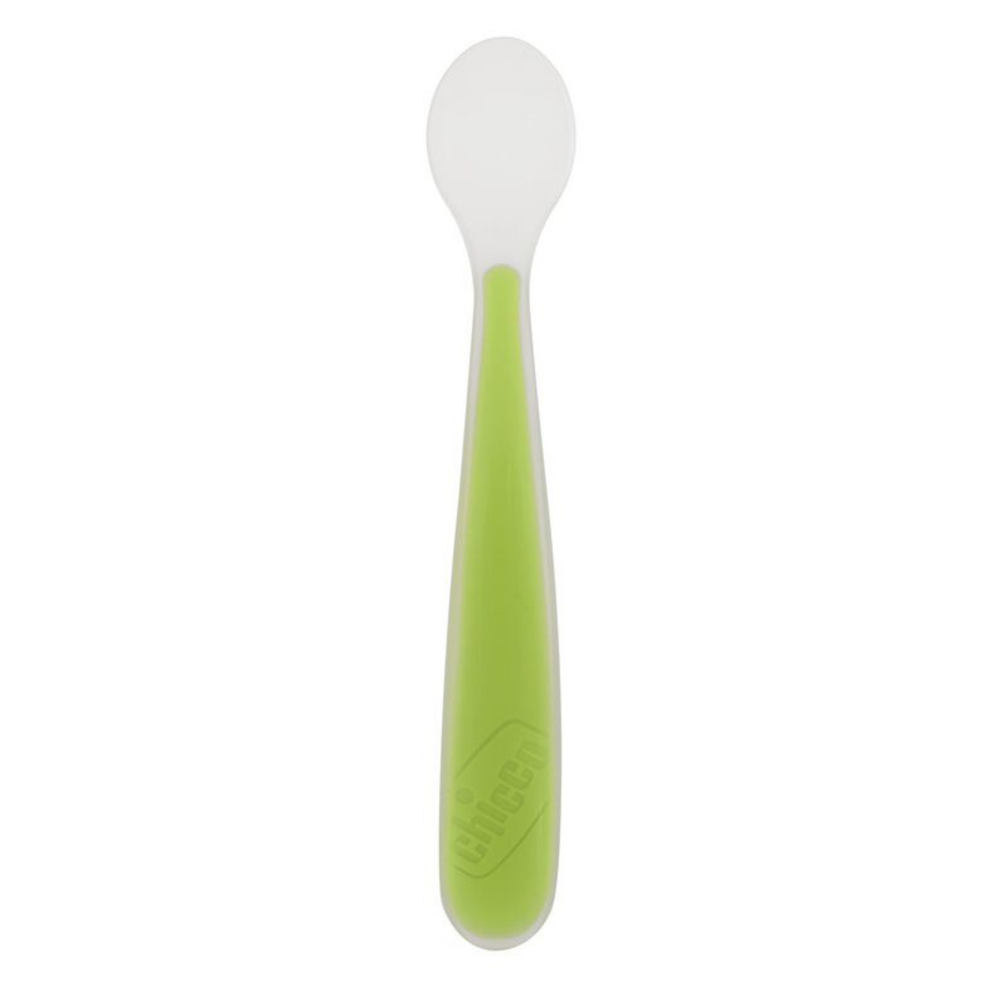 Chicco Baby Spoon with Soft Silicone Tip, For Self Feeding (6+ months) | Made Practical for Training Babies (Green)