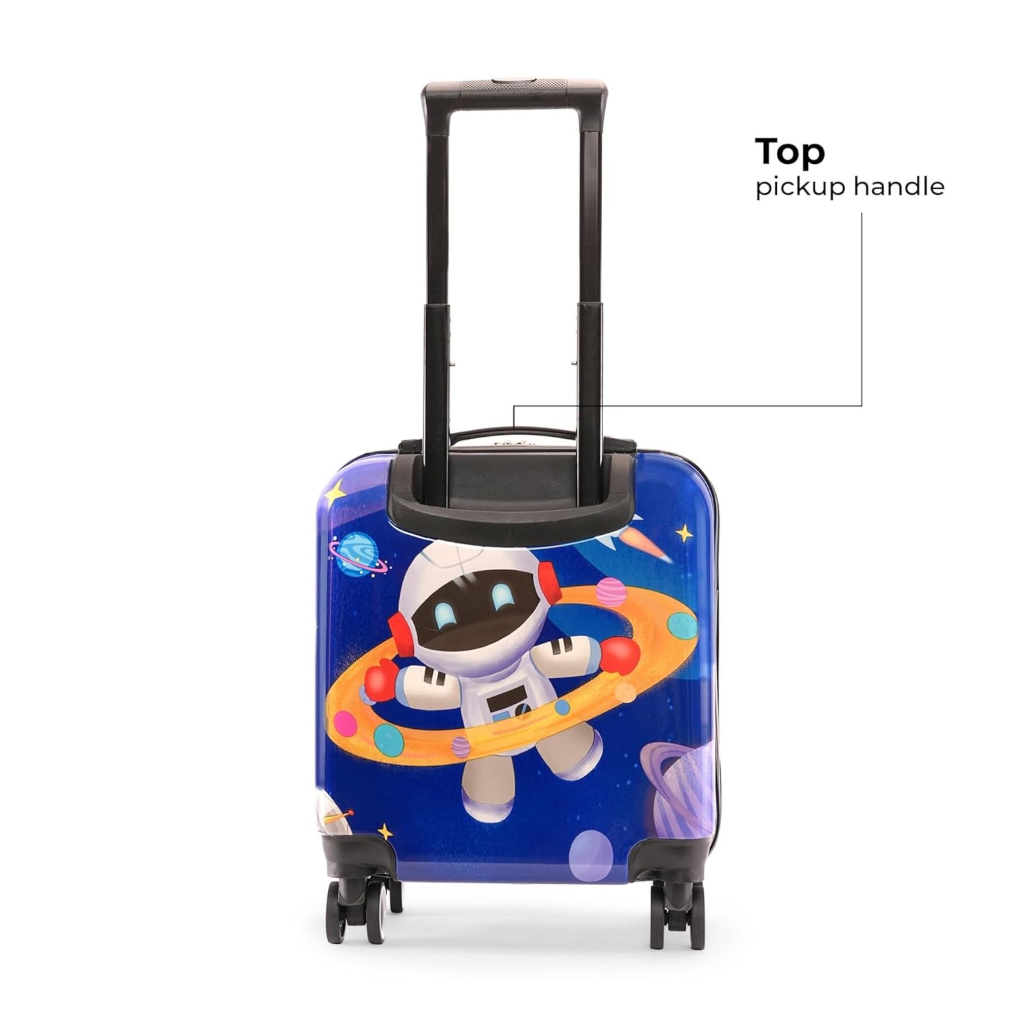 SMILE BABY Tic Tac Toe Polycarbonate Hard-Sided Cabin Luggage for Kids Blue 44cm|17inch Kids Trolley Bag |Occupation Astronaut