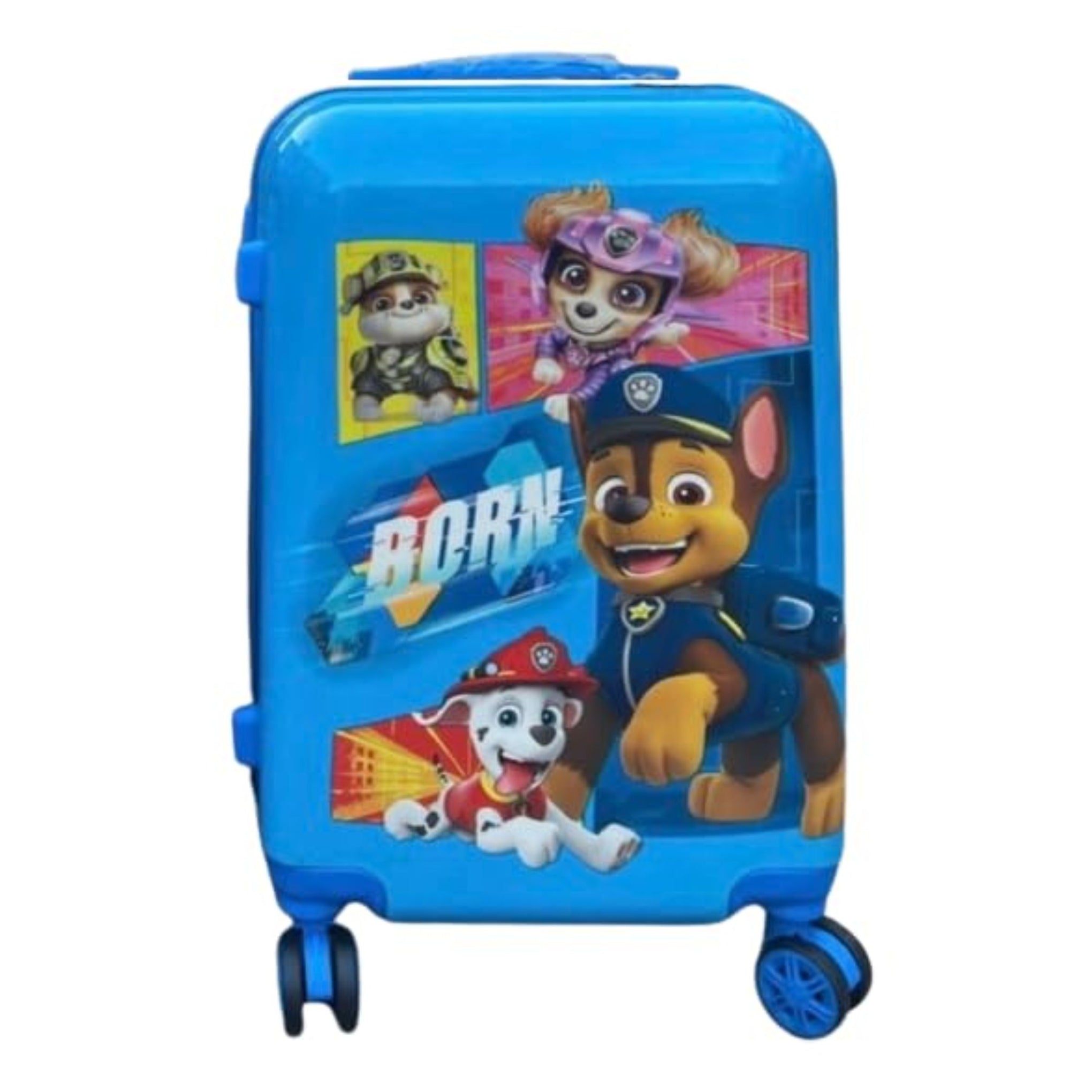 SMILE BABY  Kid's Trolley 360 Rotating Carry On Luggage Wheels Non-Breakable Limited Edition Paw Patrol 16 Inch Inch Kids Rolling Suitcase with 4 Wheel Travel Trolley Bag Case(Sky Blue Paw Patrol)