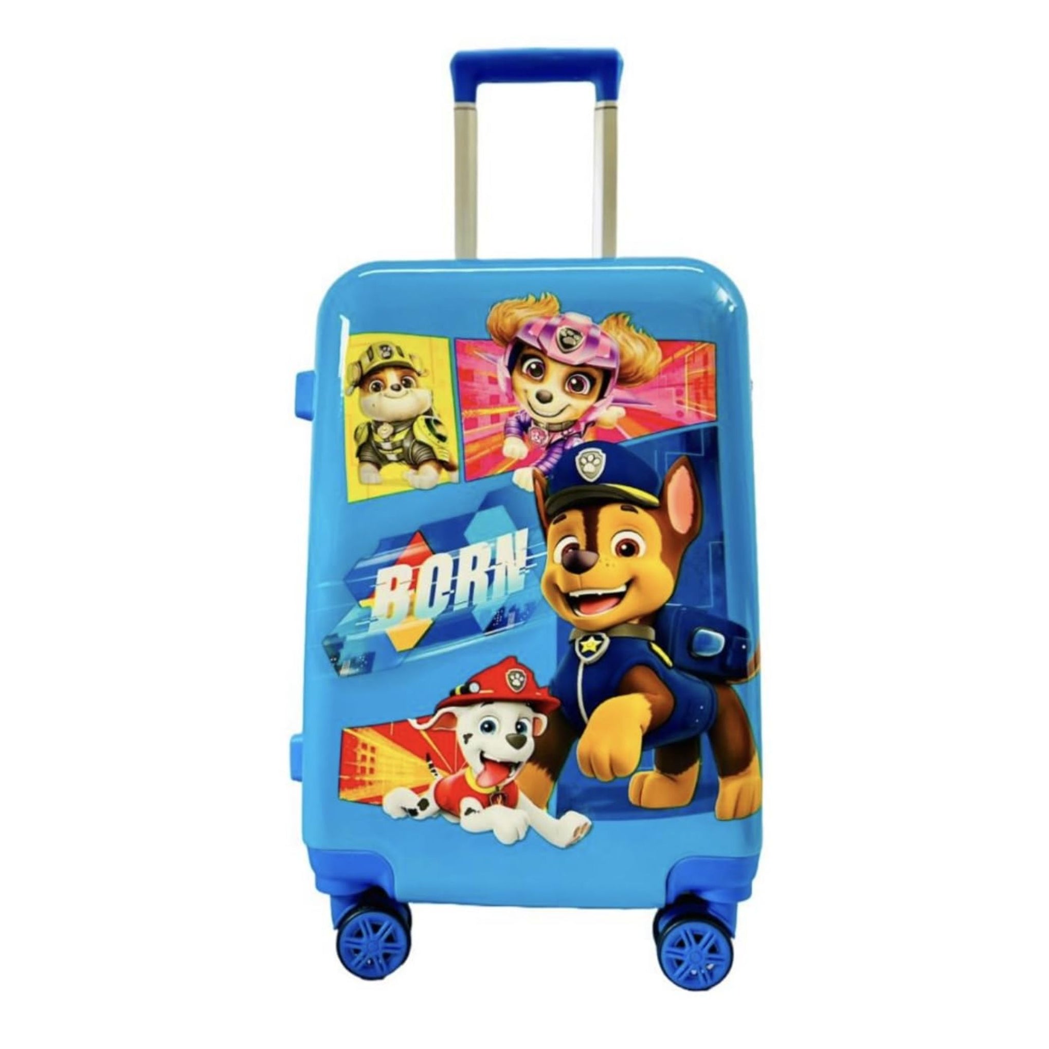 SMILE BABY  Kid's Trolley 360 Rotating Carry On Luggage Wheels Non-Breakable Limited Edition Paw Patrol 16 Inch Inch Kids Rolling Suitcase with 4 Wheel Travel Trolley Bag Case(Sky Blue Paw Patrol)