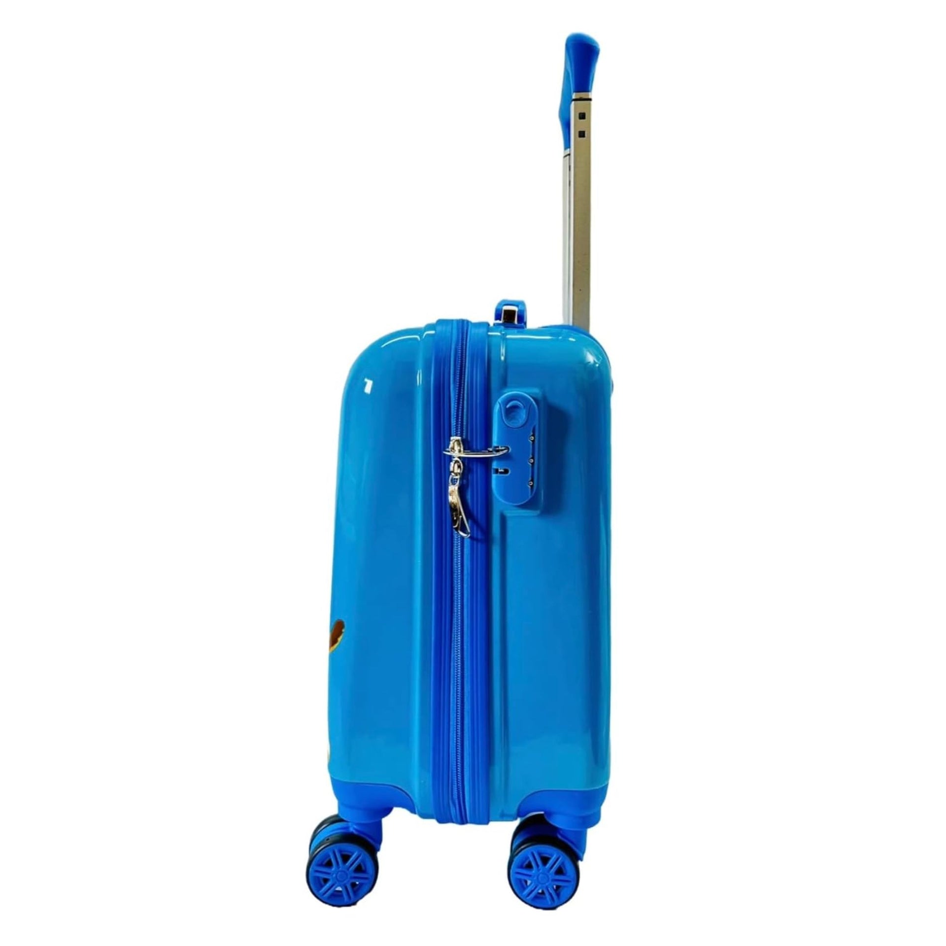 SMILE BABY  Kid's Trolley 360 Rotating Carry On Luggage Wheels Non-Breakable Limited Edition Paw Patrol 16 Inch Inch Kids Rolling Suitcase with 4 Wheel Travel Trolley Bag Case(Sky Blue Paw Patrol)