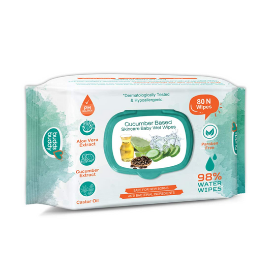 BuddsBuddy Olive Oil Based Natural Wipes for Babies with the goodness of Aloe Vera & Olive Oil | Moisturizing wipes for baby skin | Antibacterial Baby Wipes.