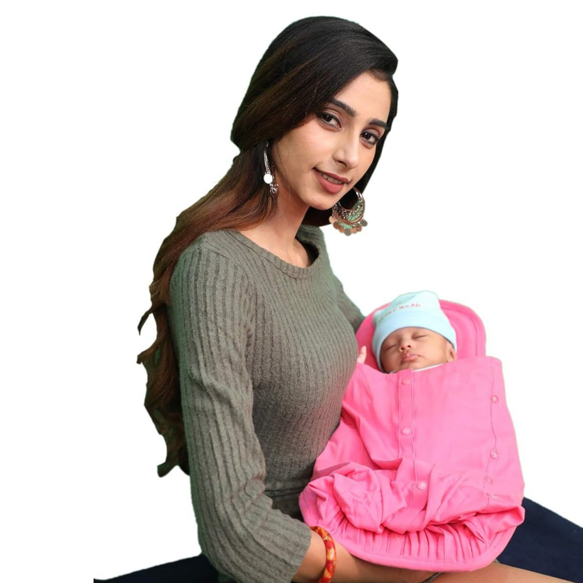 Hoopa Cotton 2-in-1 Hooded Feeding Pillow Rani | Feeding Pillow with Cover | Nursing Pad with Baby Cover Baby Carrier, Reclined Carrier, Infant Carrier