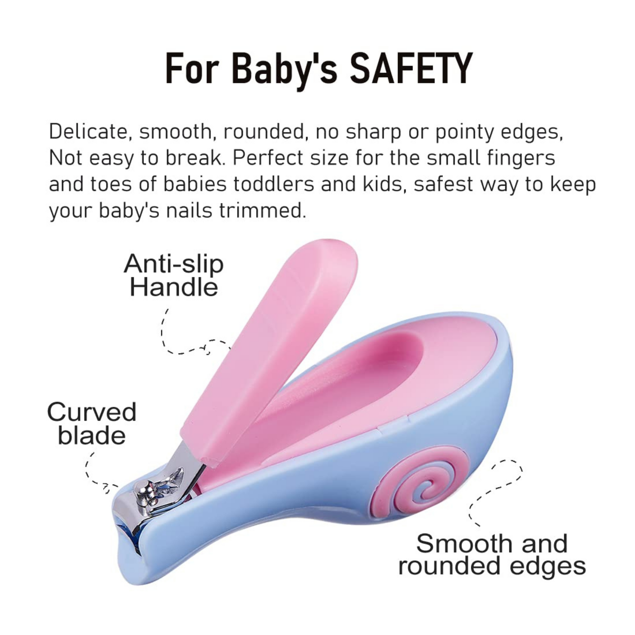 Buddsbuddy BPA Free XOXO Safety Nail Clipper for New Born Baby with Rounded Design