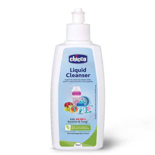 Chicco Liquid Cleanser, | Wash for Feeding Bottle, Accessories, Fruits & Vegetables | 100% Food Grade & Natural Ingredients | Kills 99.99% Bacteria & Fungi | Baby Safe, Dermatologically tested