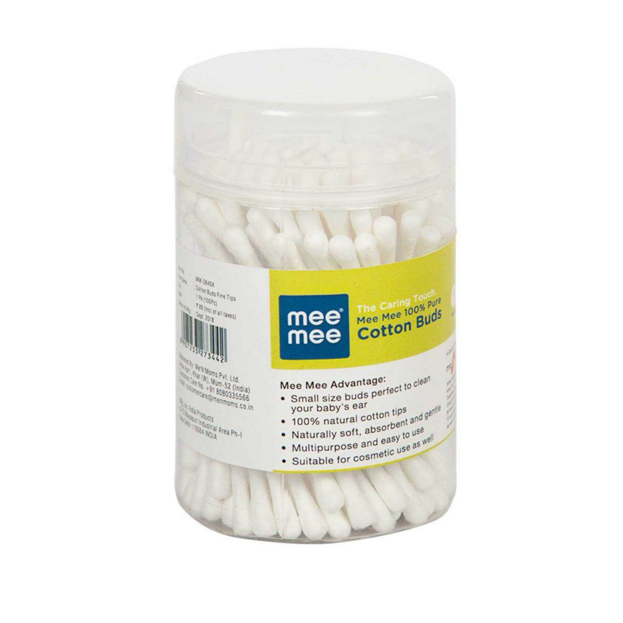 Mee Mee Cotton Ear Buds | 100% Pure Cotton Buds | 100PCS