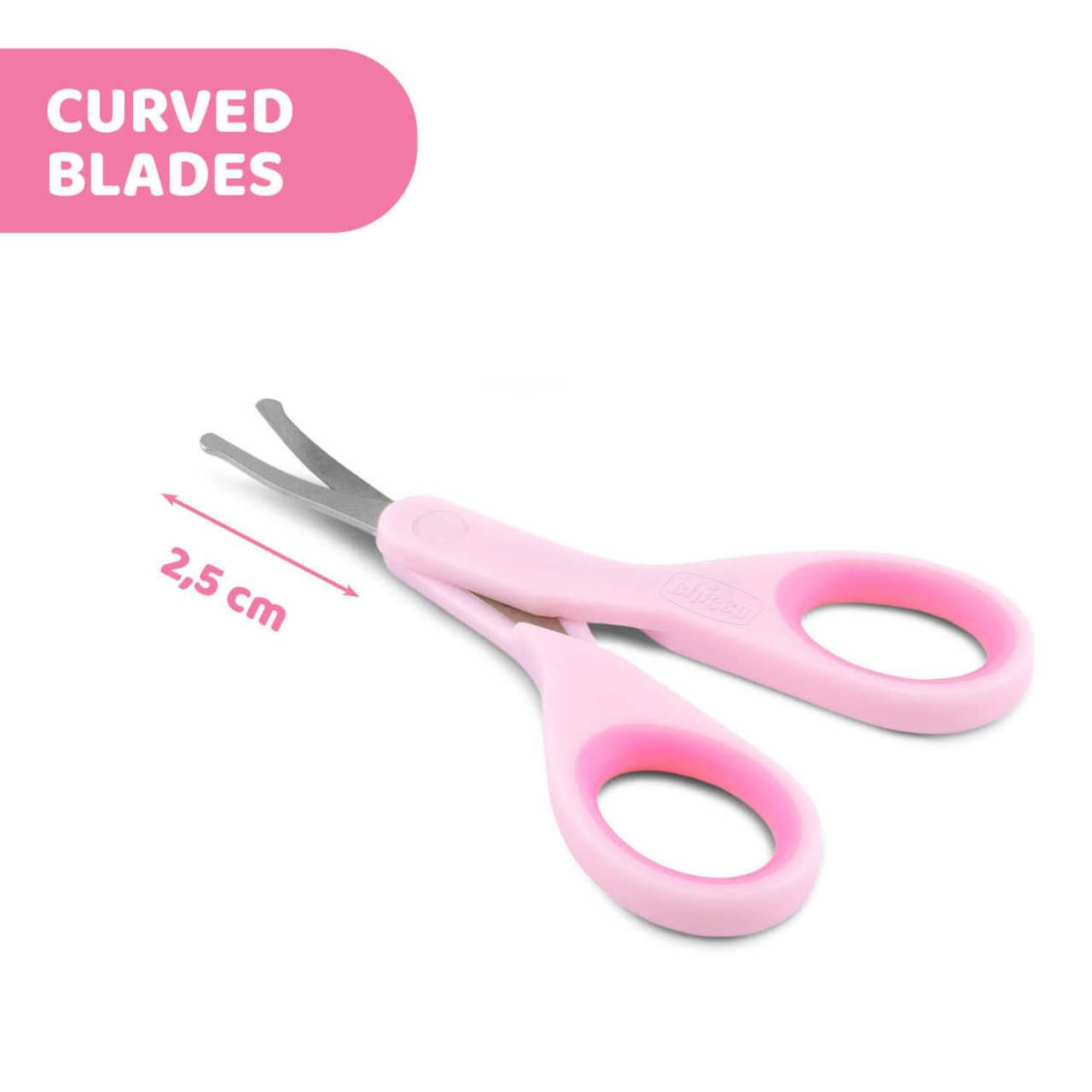 Chicco Baby Nail Scissors with Rounded Ends | Includes Cover for Hygeinic Storage | Baby Nail Cutter Scissors for Safe Use