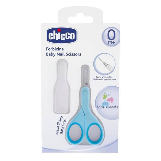 Chicco Baby Nail Scissors with Rounded Ends | Includes Cover for Hygeinic Storage | Baby Nail Cutter Scissors for Safe Use