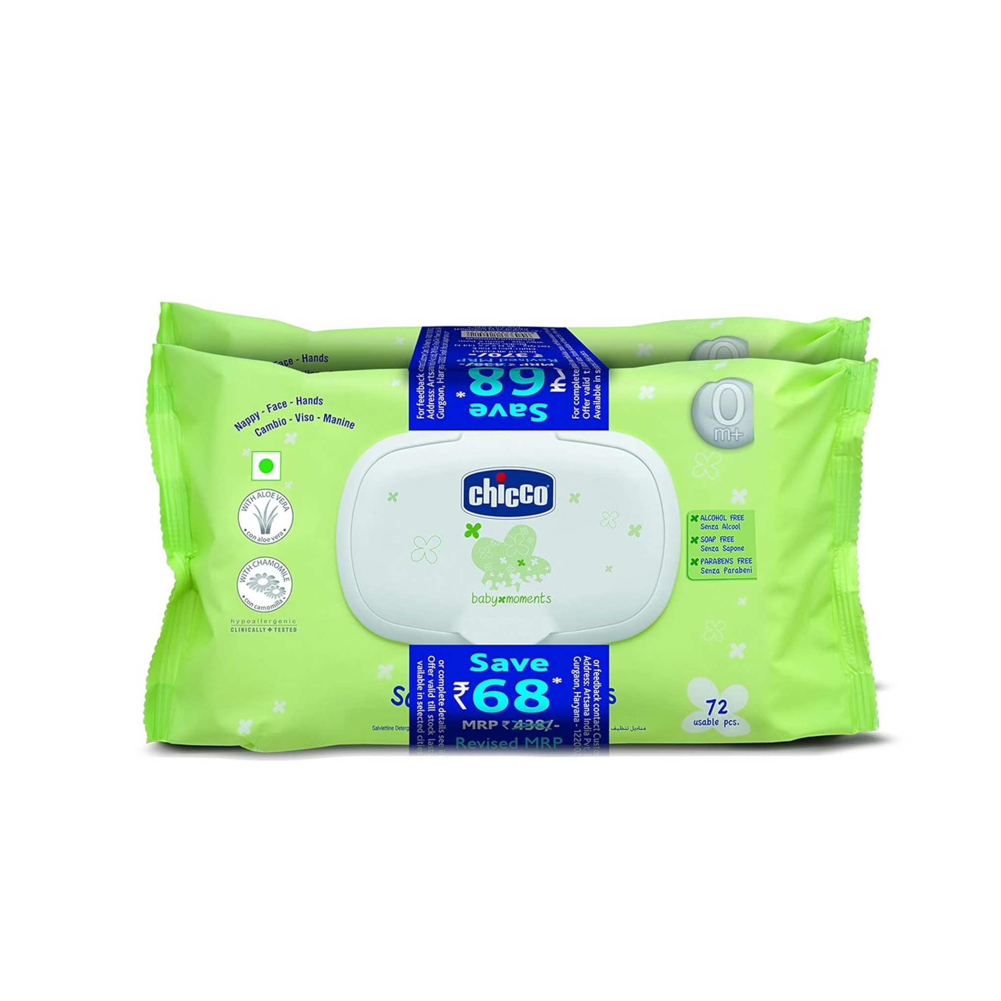 Chicco Baby Moments Soft Cleansing Wipes