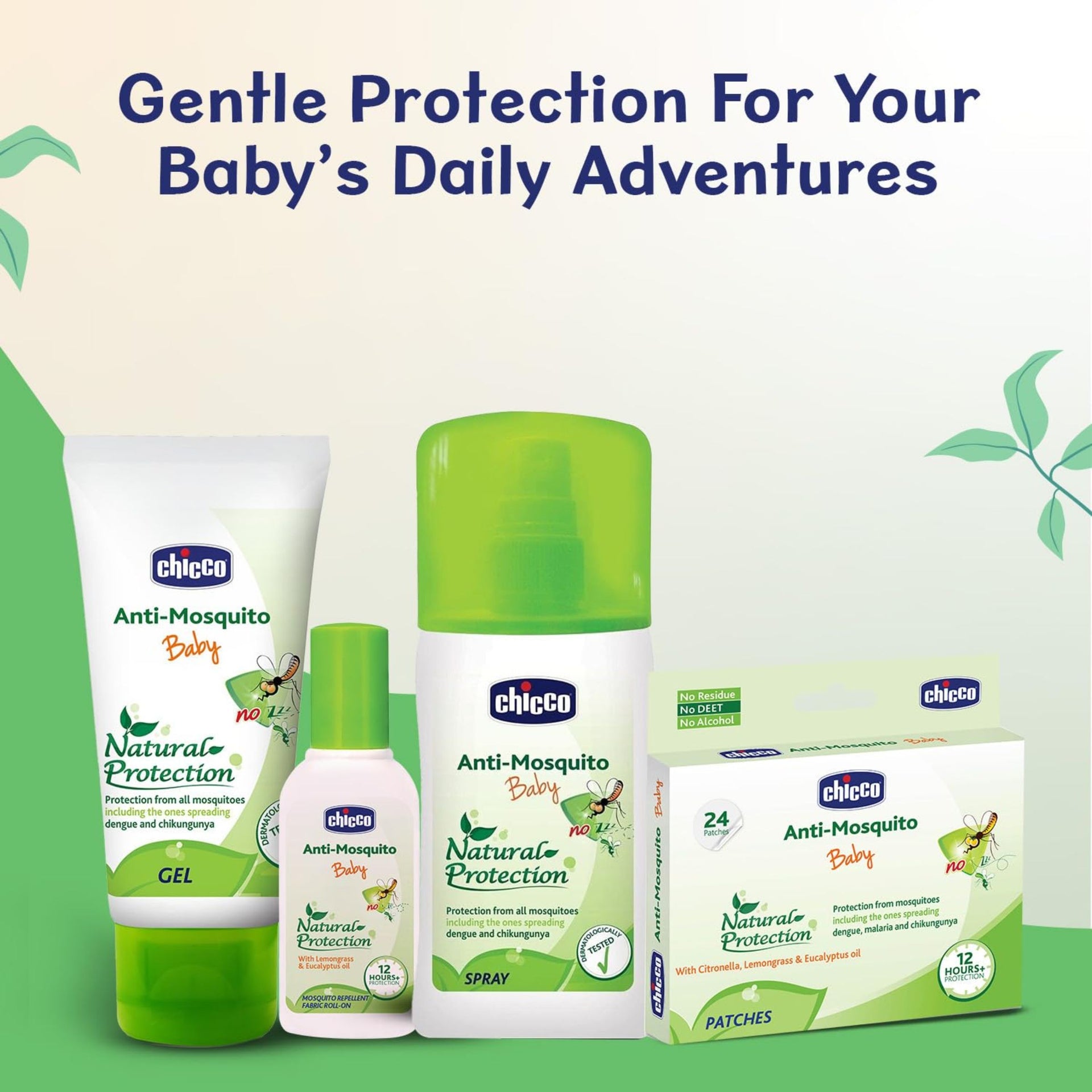 Chicco Anti-Mosquito Gel for Babies, Protects Against Dengue, Malaria and Chikungunya, DEET Free, Dermatologically Tested