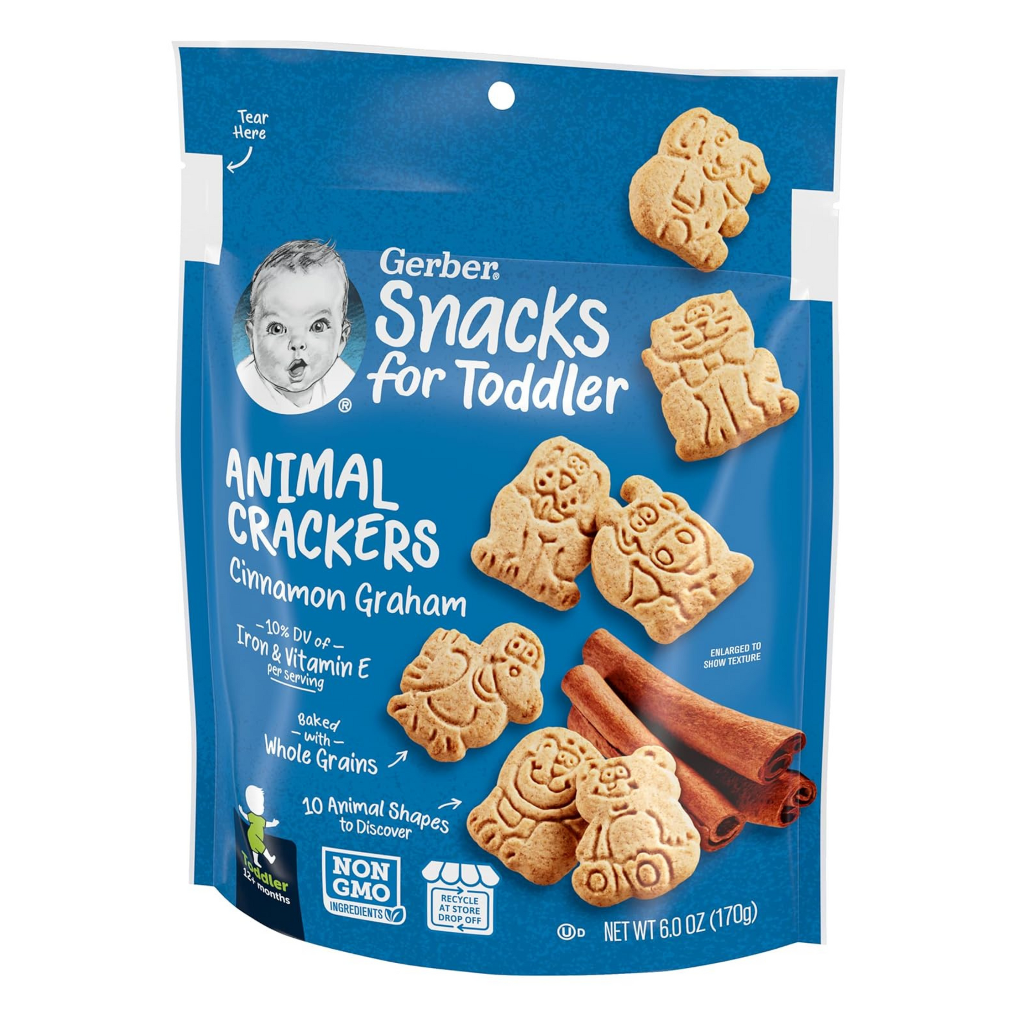 Gerber Graduates Cinnamon Graham Animal Crackers, 6 ounce