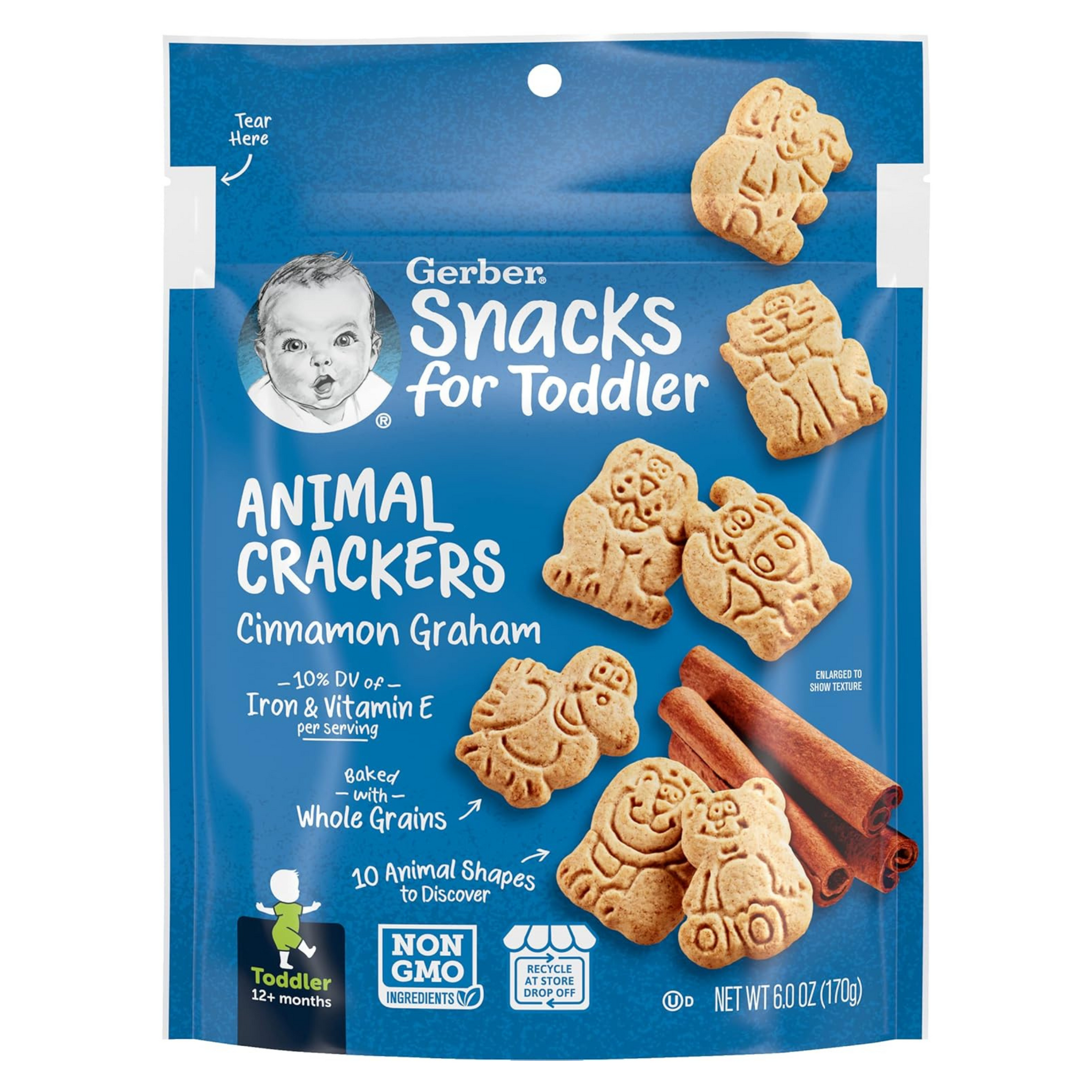 Gerber Graduates Cinnamon Graham Animal Crackers, 6 ounce