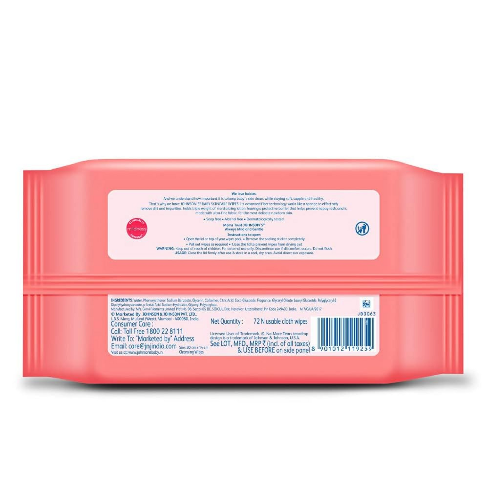 Johnson's Baby Wet Wipes | Alcohol & Soap Free | Prevents Rashes & Redness